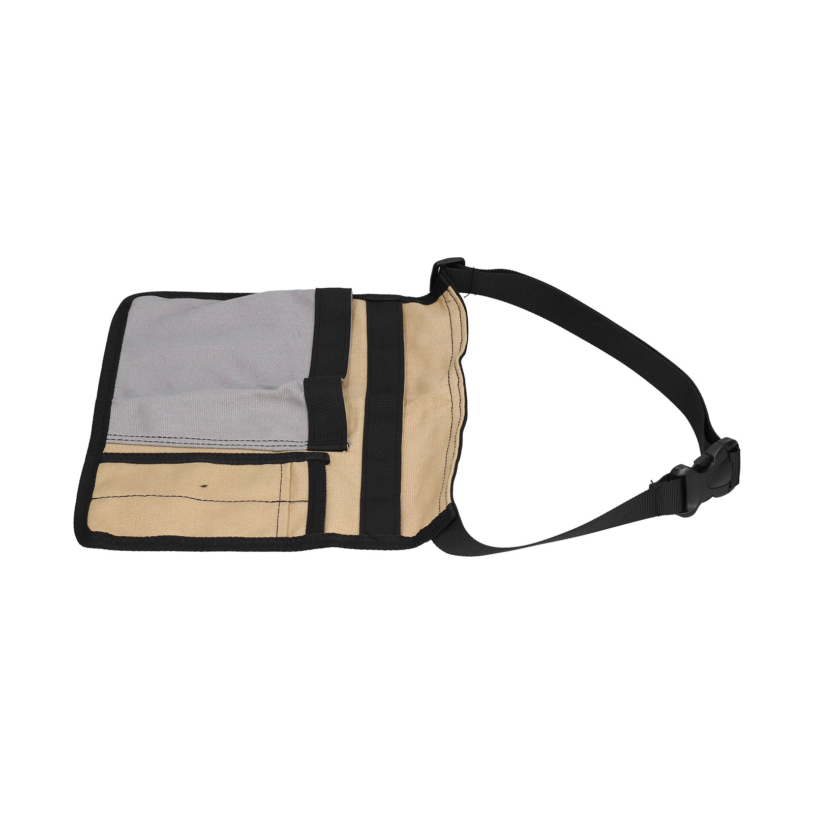 Leichter Werkzeuggürtel Aus Canvas Mit Mehreren Taschen, Grau + Khaki, Für Elektroarbeiten, Gartenarbeit Und Zur Aufbewahrung Von Zubehör.