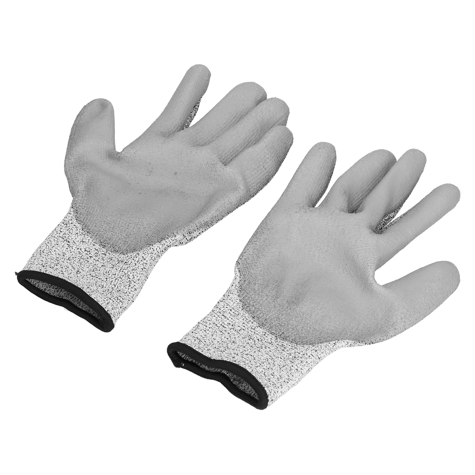 Packung Mit 2 Paar Grauen, Schnittfesten Handschuhen, Hppe-schutzklasse 5, Gummiert, Größe Xl, Schnürsenkelfest