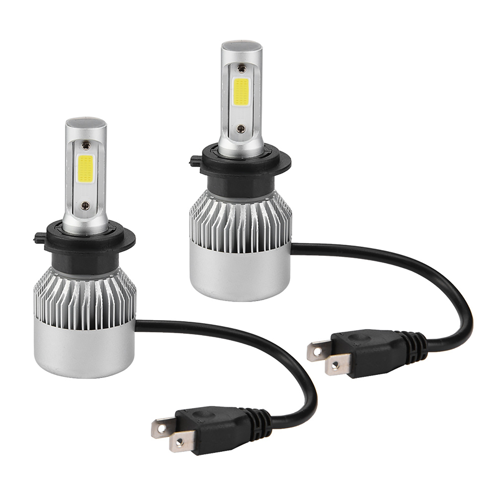 Paar H7-led-lampen, 36 W, 8000 Lm, 6000 K, Für Autoscheinwerfer, Automatisches Fern-/abblendlicht, Silber