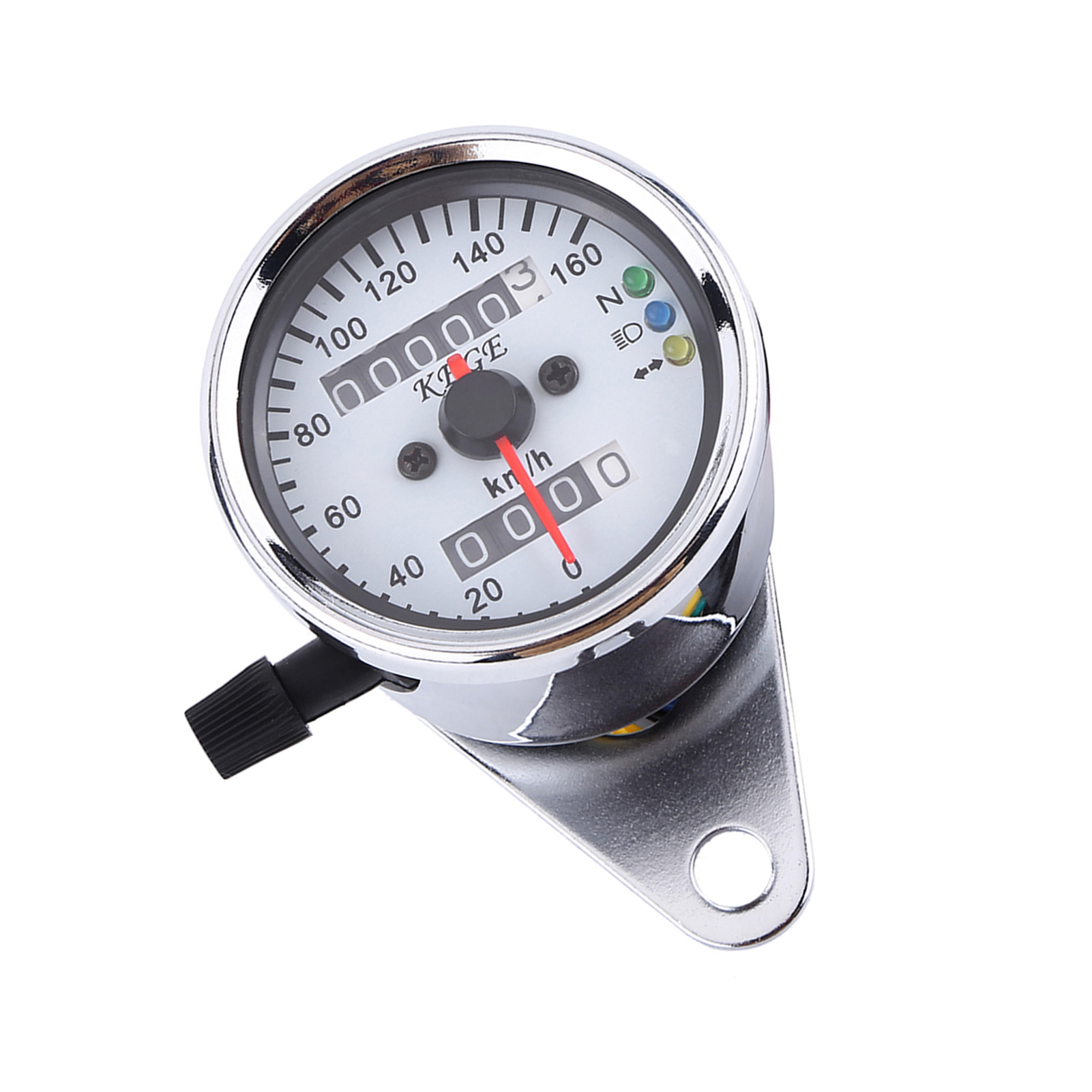 Universeller Motorrad-tachometer, Km/h-kilometerzähler, Silbernes Zifferblatt