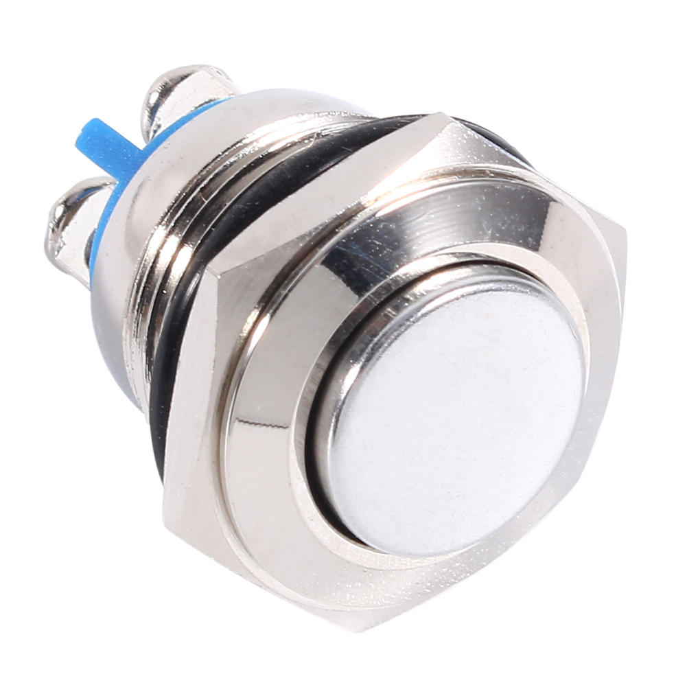 Wasserdichter 12v 16mm Metall-druckknopf Für Auto, Momentan-ein/aus-schalter, Silber, Hupe