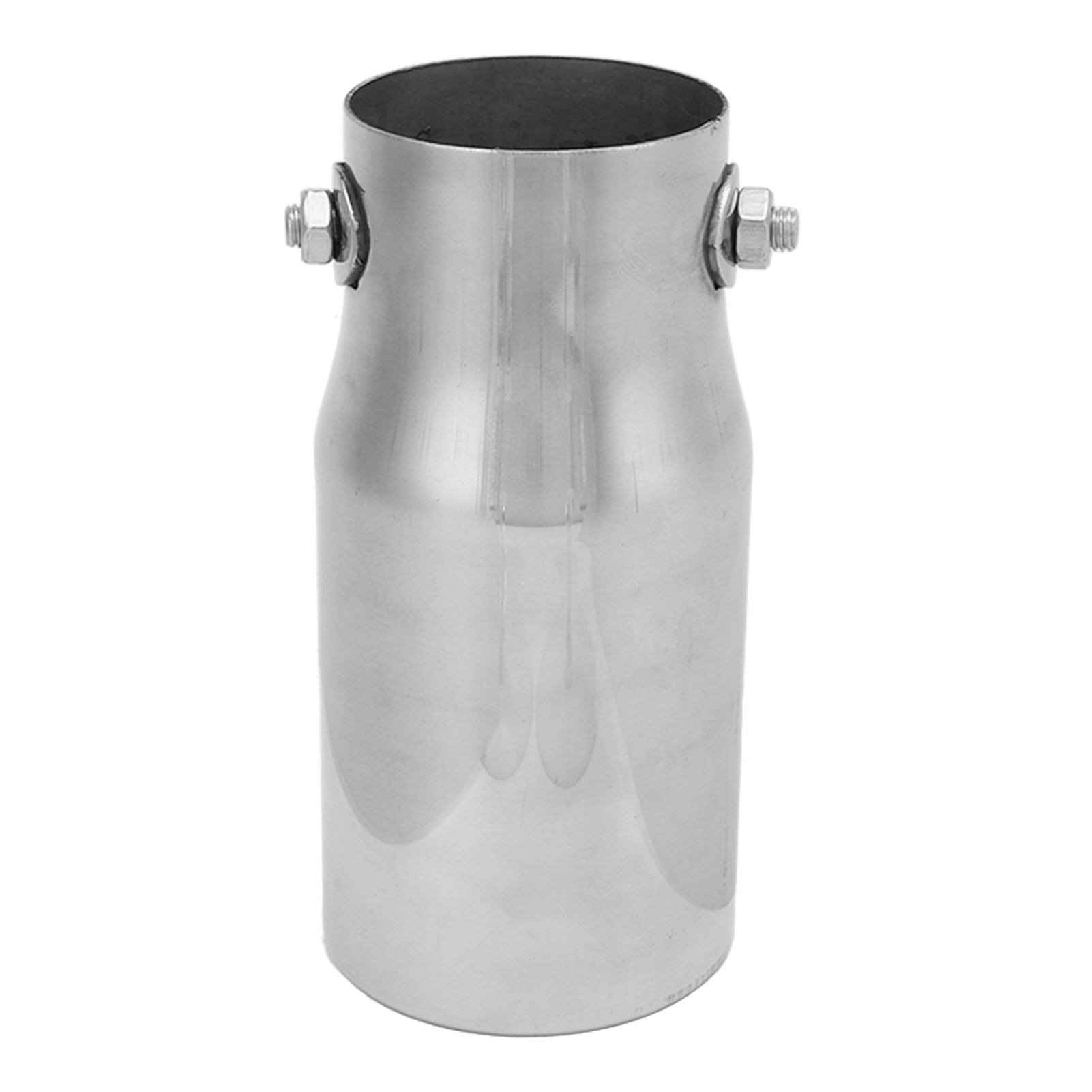 Auspuffblende Aus Silberfarbenem Edelstahl, 62 Mm Einlass, 76 Mm Auslass, Universell Für Pkw Und Lkw