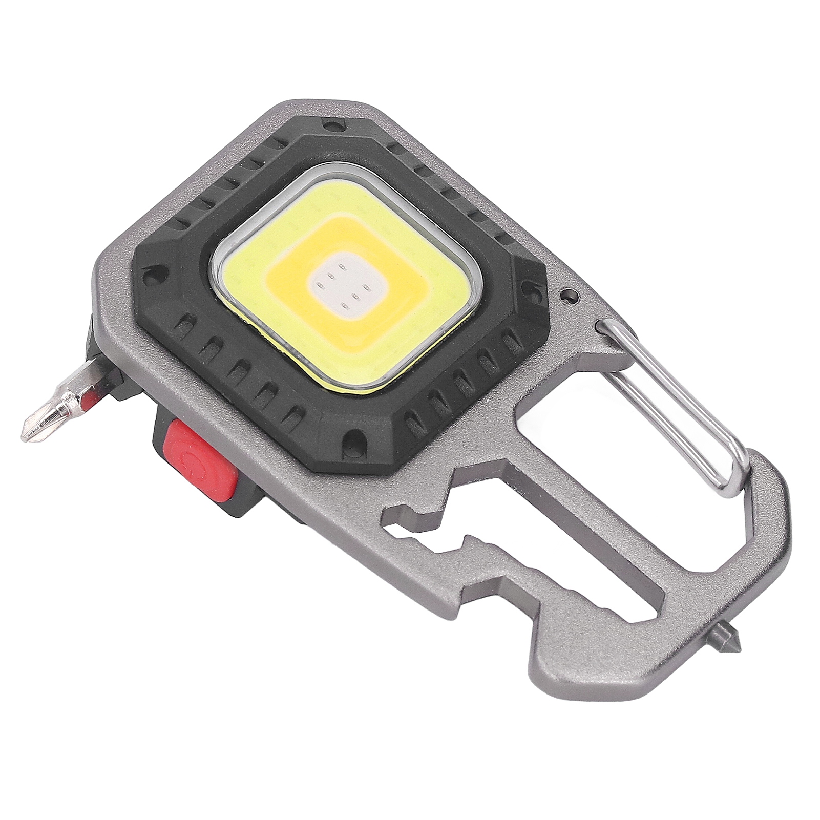 Mini-cob-taschenlampe Mit Akku, Tragbar, Mit Stativ, Ideal Zum Campen, Angeln Und Wandern, Mit Eingebautem Akku, Silberfarben (w5138 + Stativ)