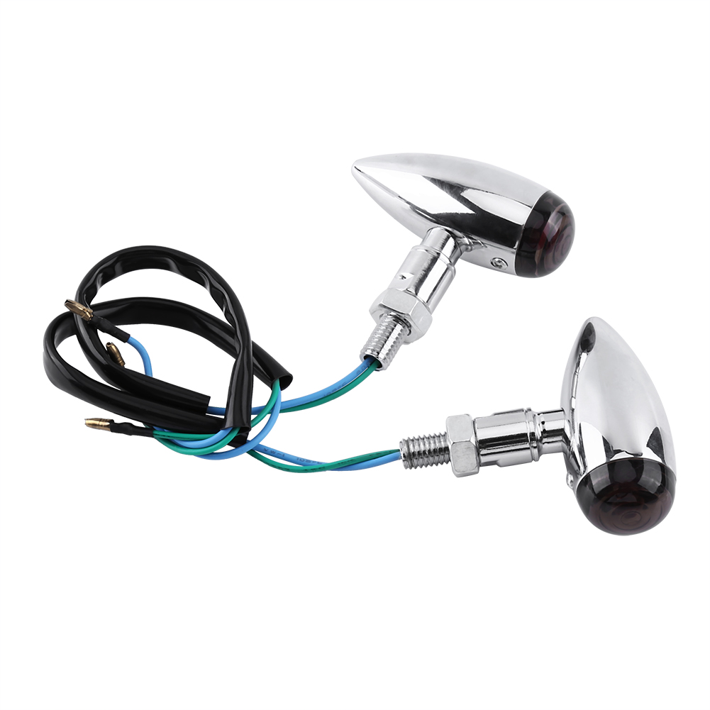 Orangefarbene Led-blinker In Kugelform Für Motorräder, Silberne Blinker