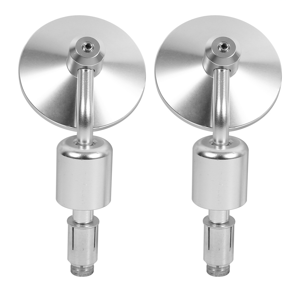 7/8" Runde Seitenspiegel Für Motorradlenker, Paar Silberne Lenkerendenspiegel