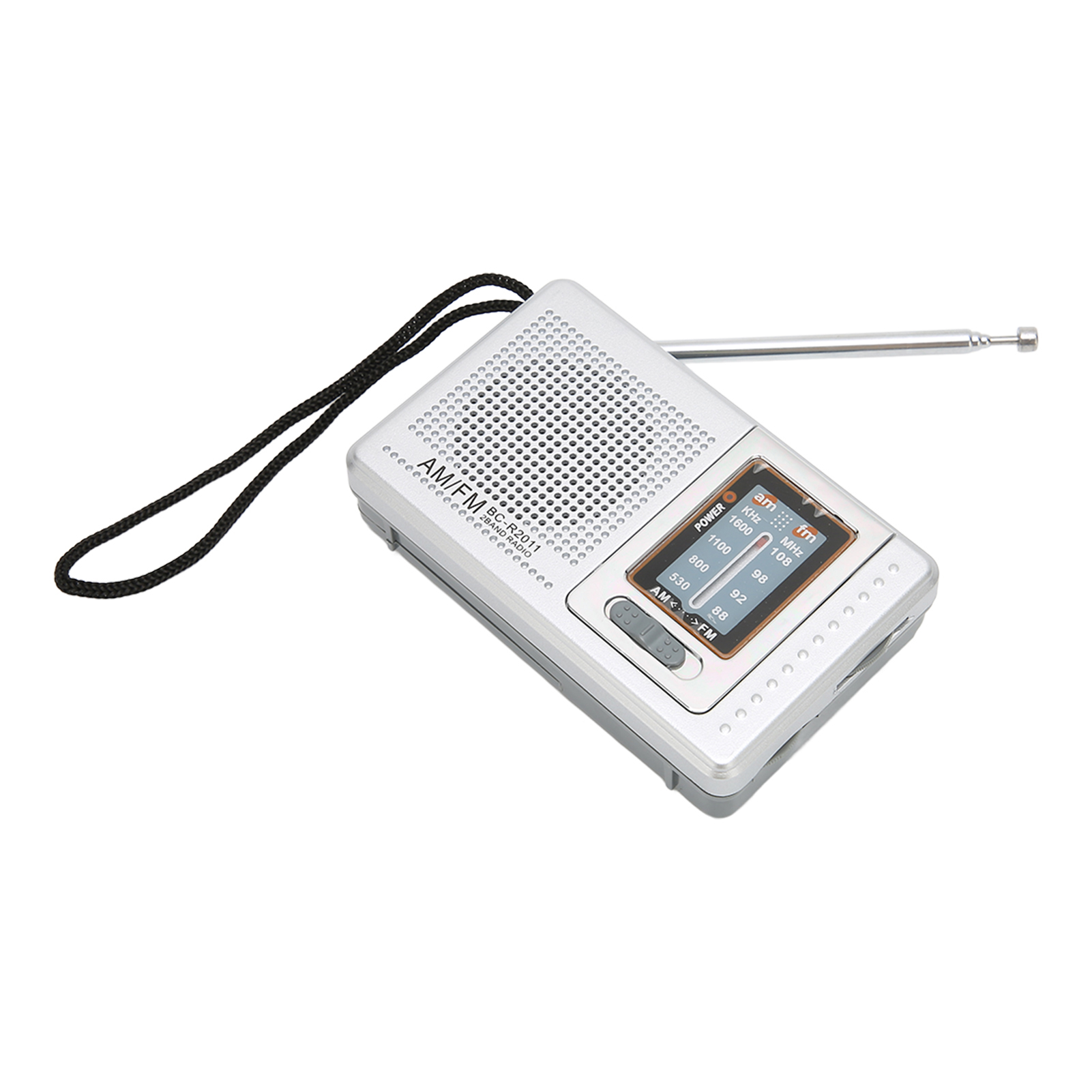 Mini-tragbares Am/fm-multifunktionsradio, Silbergrau (bc-r2011), Batterielos