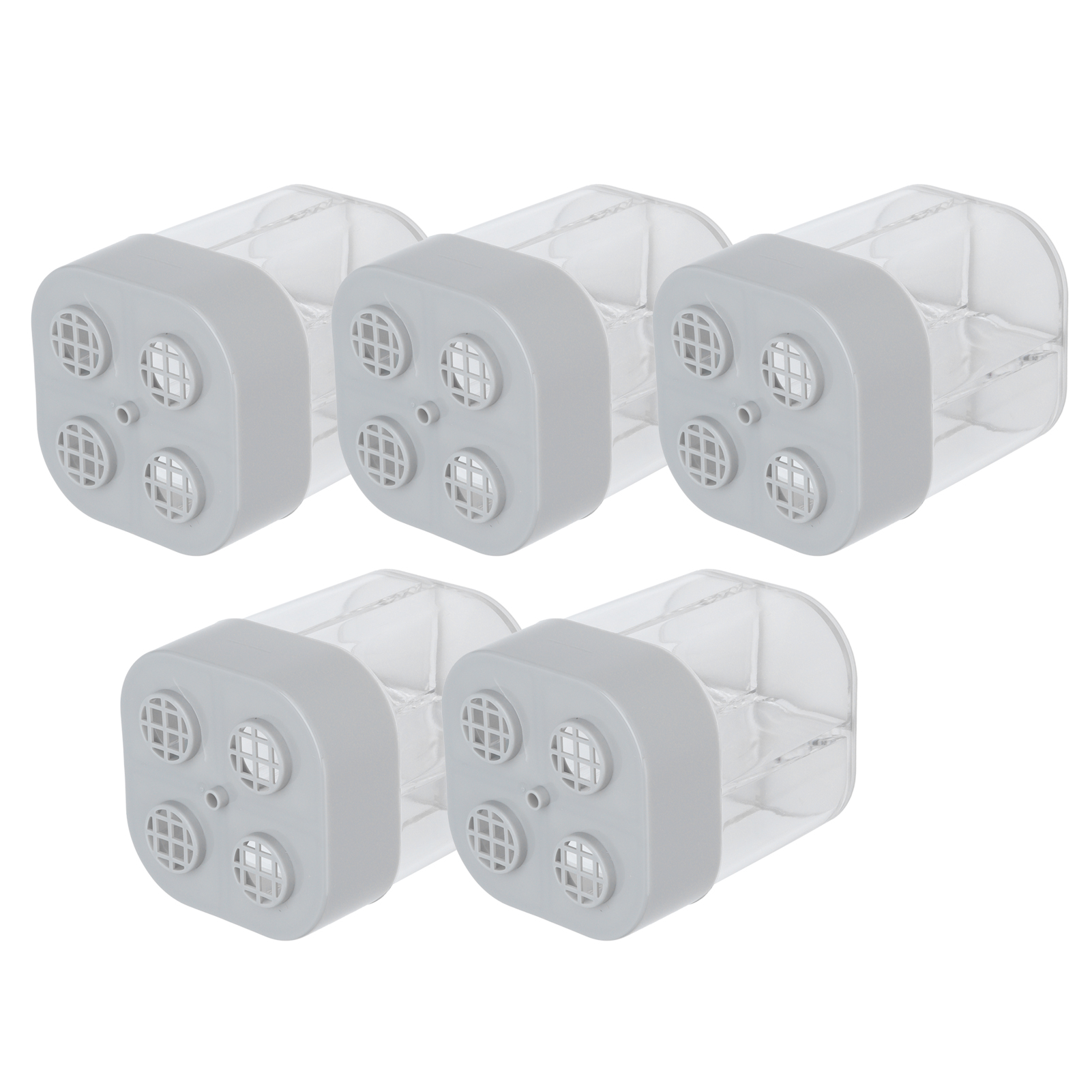 Set Mit 5 Gewürzgläsern Mit Je Vier Fächern Und Drehbaren Deckeln, Grau, Für Küche Und Grill