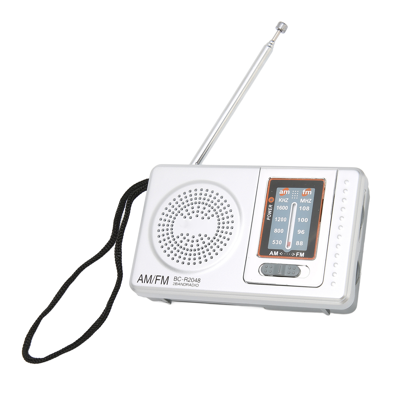 Tragbares Mini-am/fm-multifunktionsradio, Silbergrau (bc-r2048, Ohne Batterien)