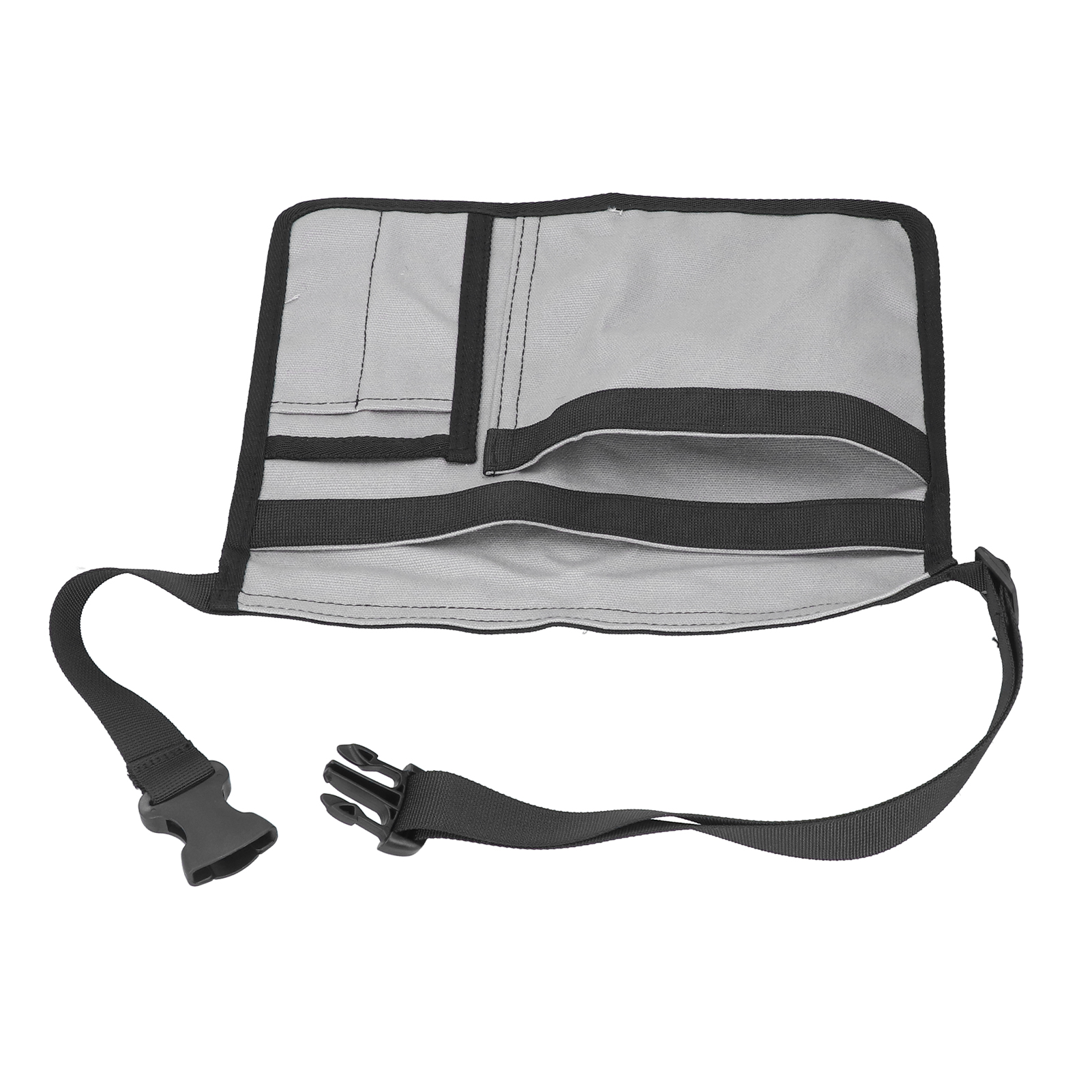 Verstellbare Seitentasche Aus Strapazierfähigem Oxford-canvas, Grau, Mit Gürteltasche Für Werkzeug.