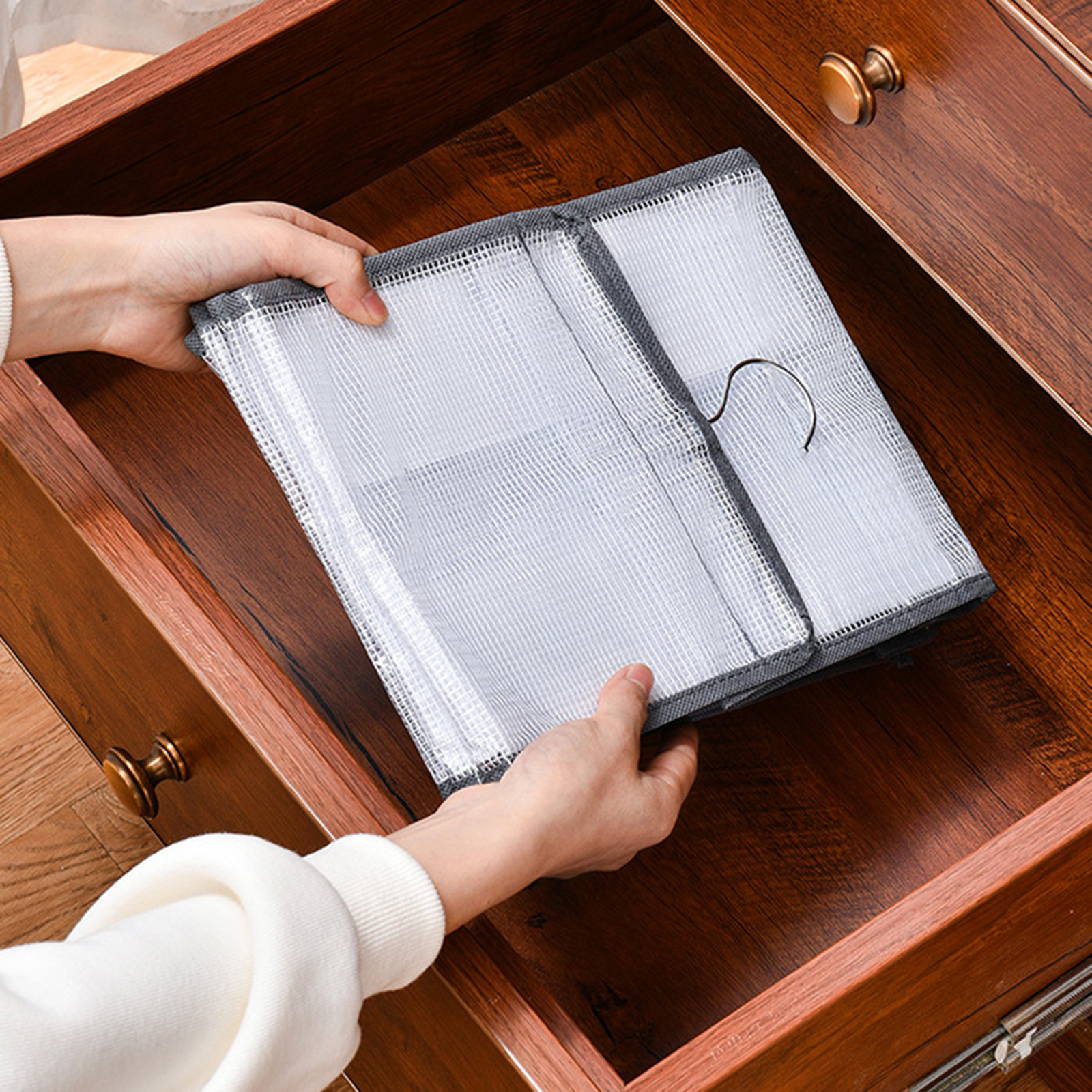 Faltbare Hängeaufbewahrungstasche Für Den Kleiderschrank, 12 Fächer, Grau