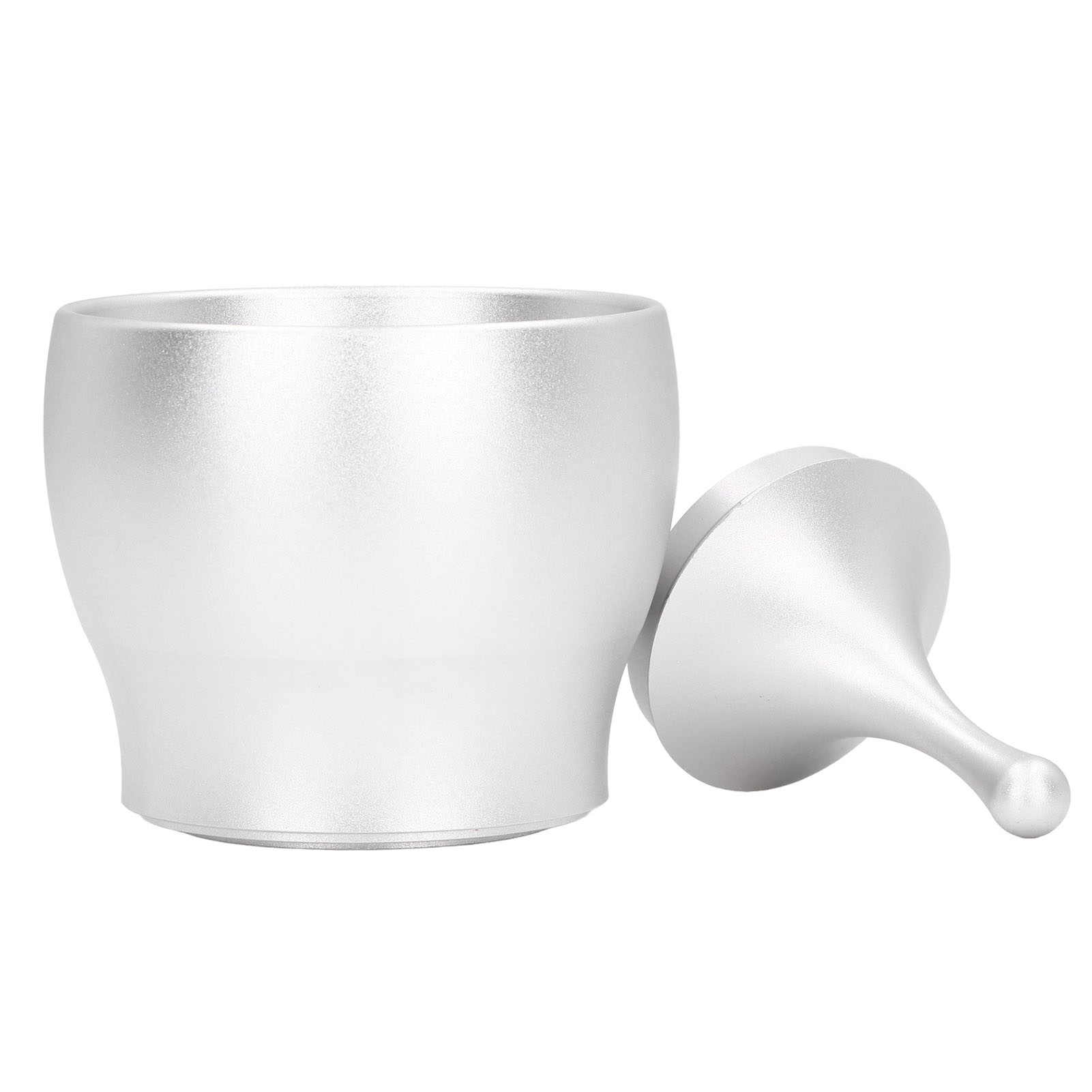 Italienischer Kaffeefilterhalter Aus Aluminium Mit Dosierfunktion, Antidispersionsring, Gleichmäßiger Mahlgutverteilung, Silberfarben