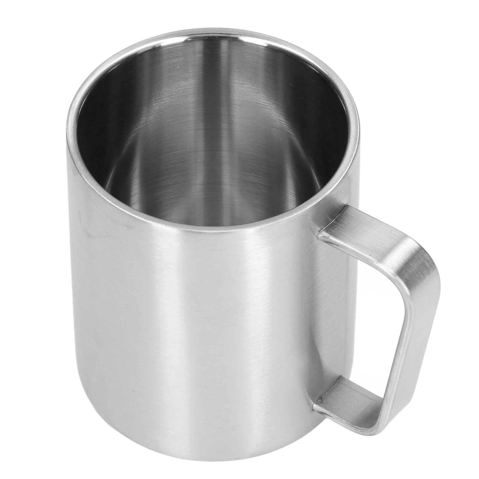 Doppelwandiger Kaffeebecher Aus Edelstahl 304 Mit Henkel, Wiederverwendbarer Bürobecher, Isolierter Reisebecher
