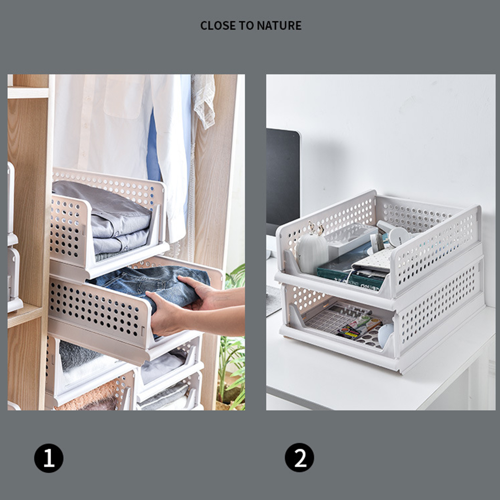 Hoher, Stapelbarer Schubladenschrank In Grau Und Weiß, Stapelbare Kleideraufbewahrungsbox, Trennregal Für Ankleidezimmer, Schublade Mit Auszug.