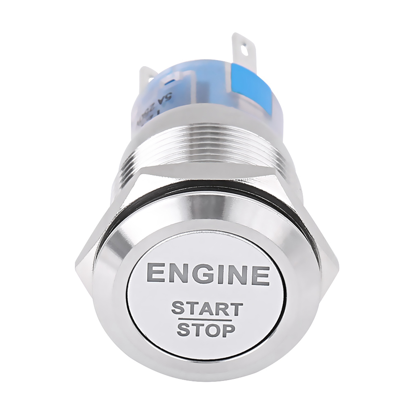 12v Weißer Led-druckknopf Für Den Motorstart, Silberfarbener Edelstahl, Start-stopp-schalter