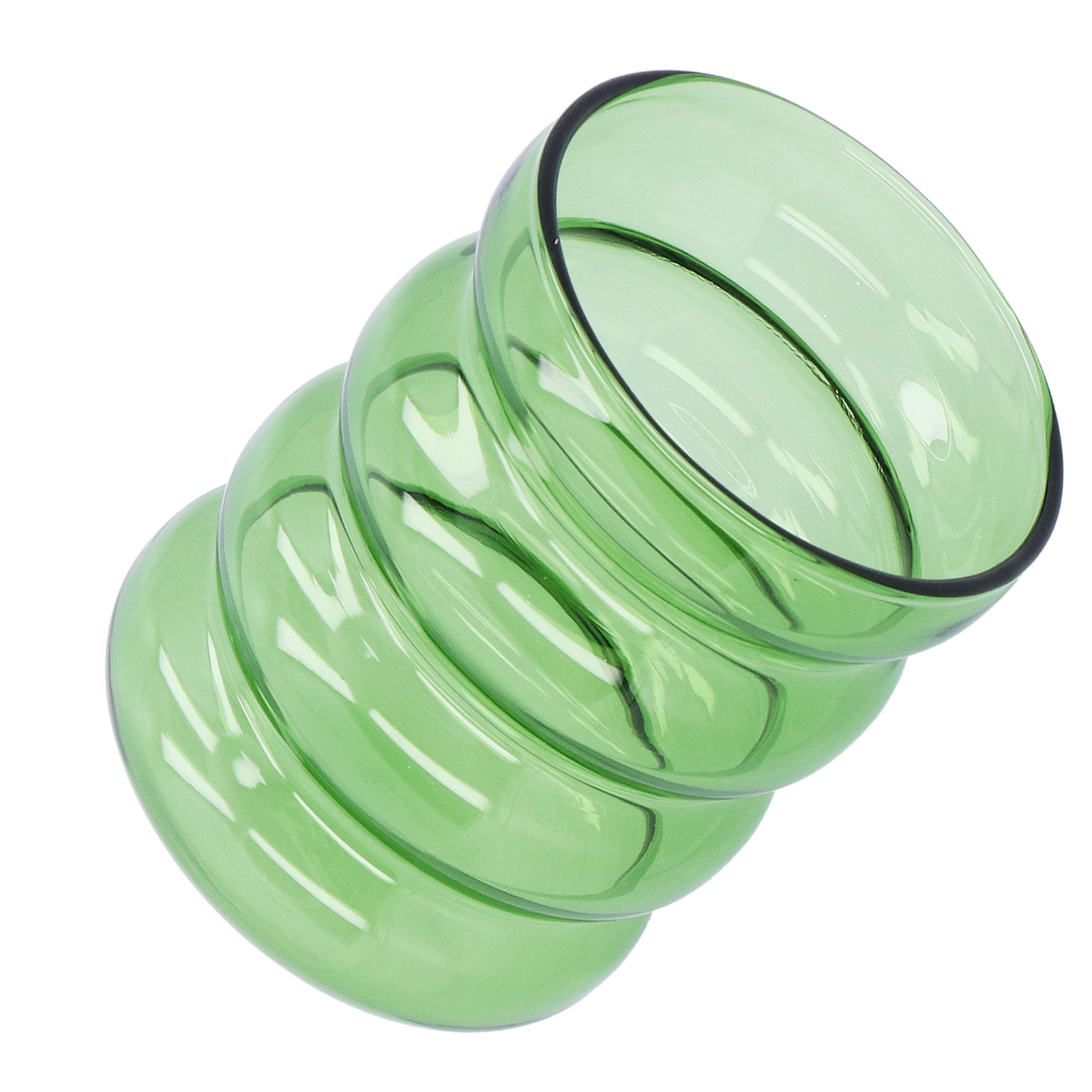 Trinkbecher Aus Hochfestem Borosilikatglas Mit Bambusgelenk-design Für Milch, Bier Und Kaffee (grün)