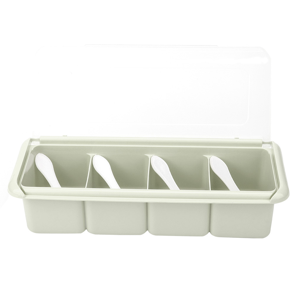 Gewürzbox Mit 4 Fächern, Gewürzregal-organizer, Gewürzbehälter (grün)