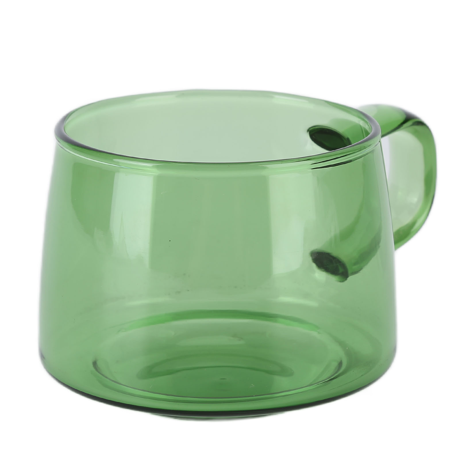 Kaffeetasse Aus Klarem Borosilikatglas Mit Untertasse Und Henkel, 250 Ml, Grün, Für Getränke, Saft, Tee, Milch, Wasser, Für Den Hausgebrauch.