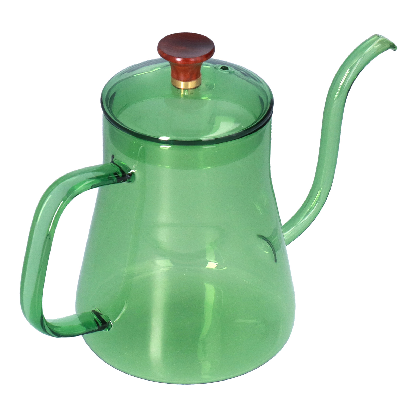 350 Ml Kaffeekanne Aus Grünem Glas Mit Handstempel, Langem Schwanenhalsausguss, Kaffeebereiter Für Schonendes Brühen, Ideal Für Die Handwerkliche Zubereitung