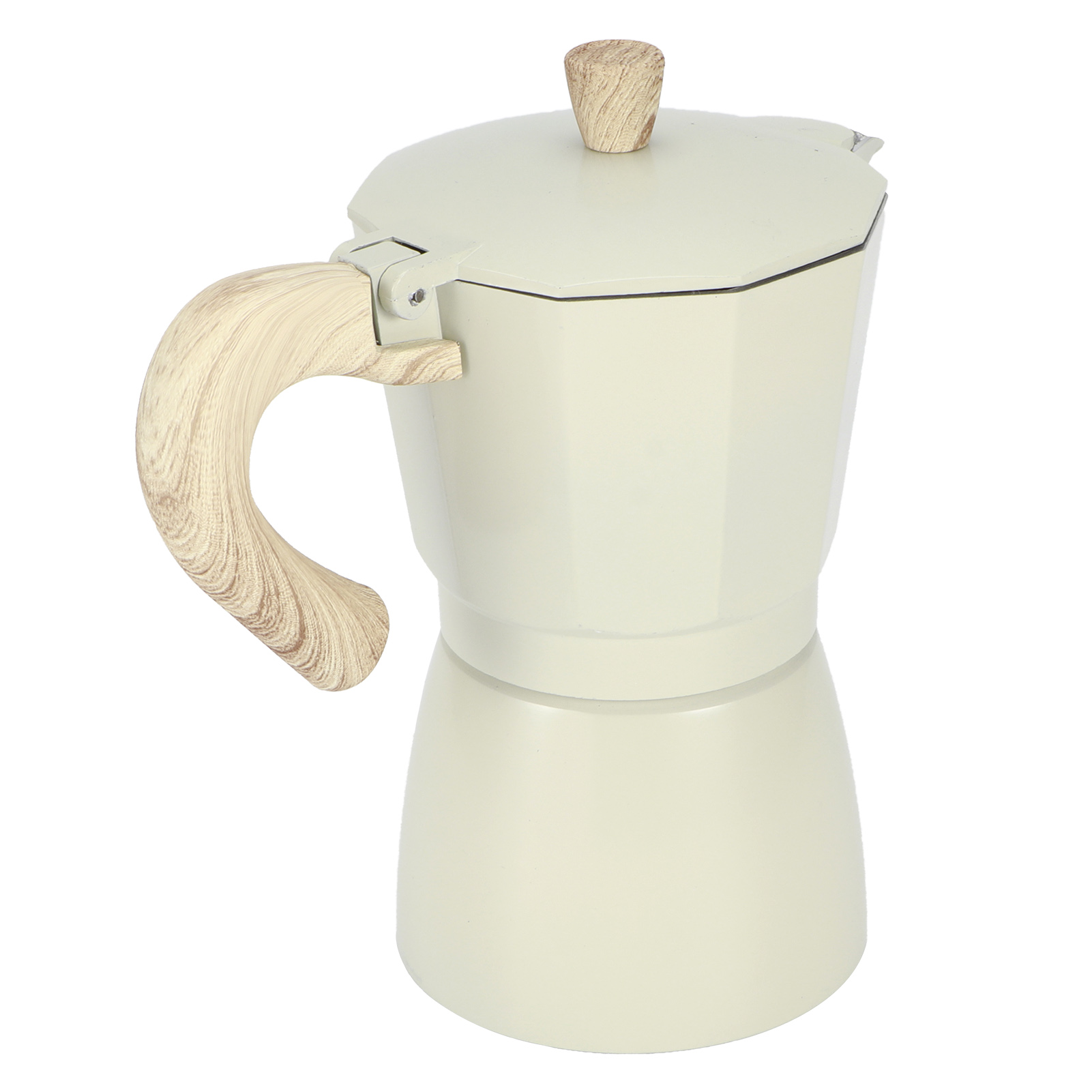Achteckige Kaffeekanne Aus Aluminium, Wasserkocher, Espressokanne Für Zuhause, Café, Hellgelb, 300 Ml