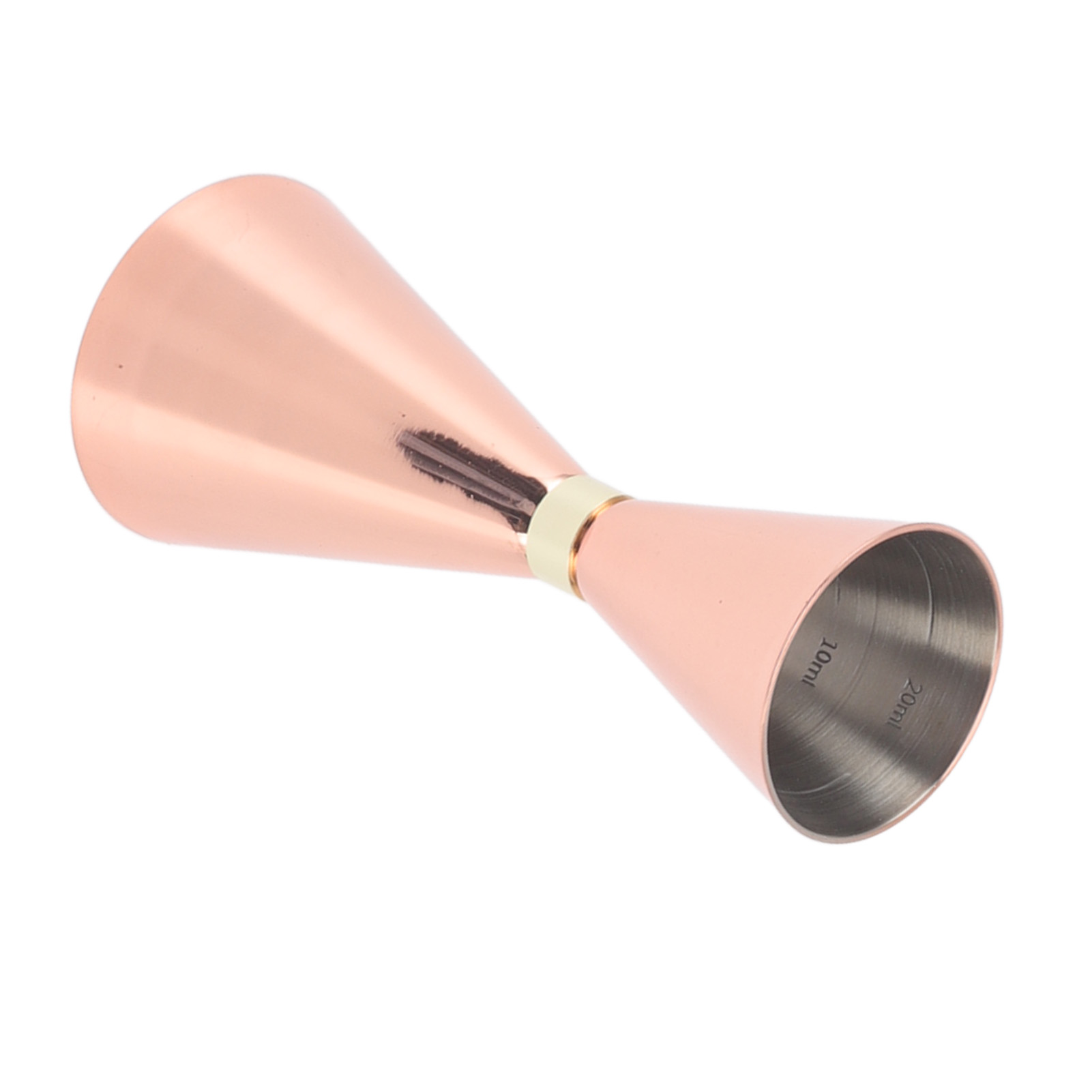 Set Aus 2 Japanischen Edelstahl-messbechern, Konische Form, 30-60 Ml, Kupferfinish, Goldring-messbecher