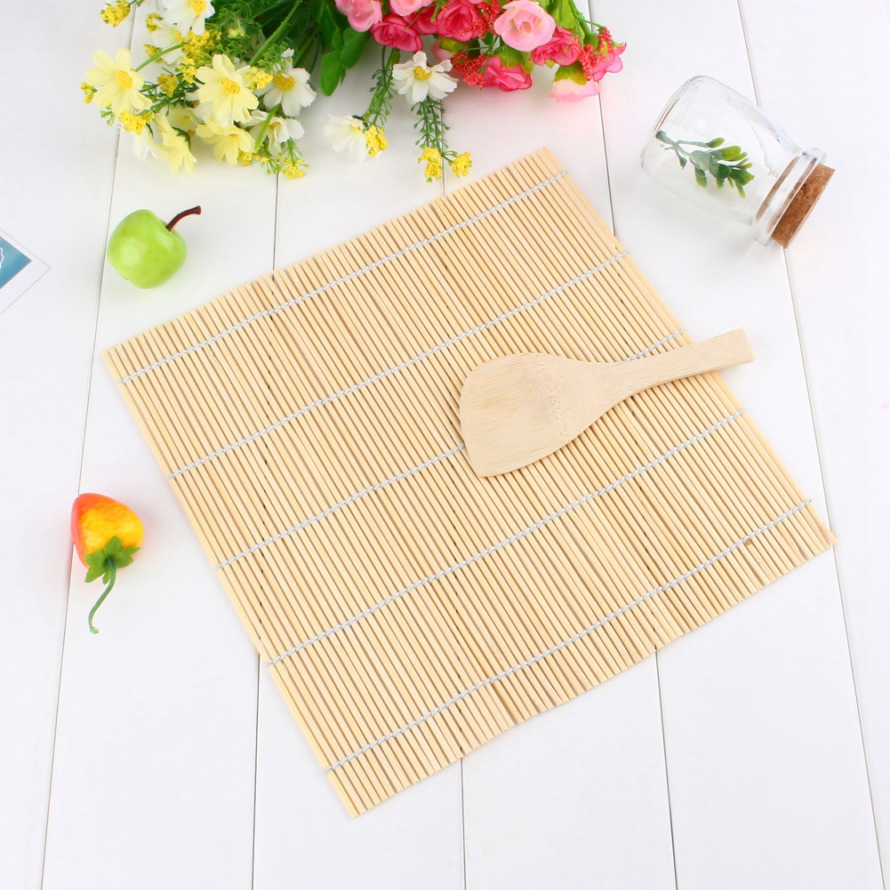 Diy-sushi-rollmaschine Aus Bambusmaterial, Inklusive Matte Und Reislöffel-set