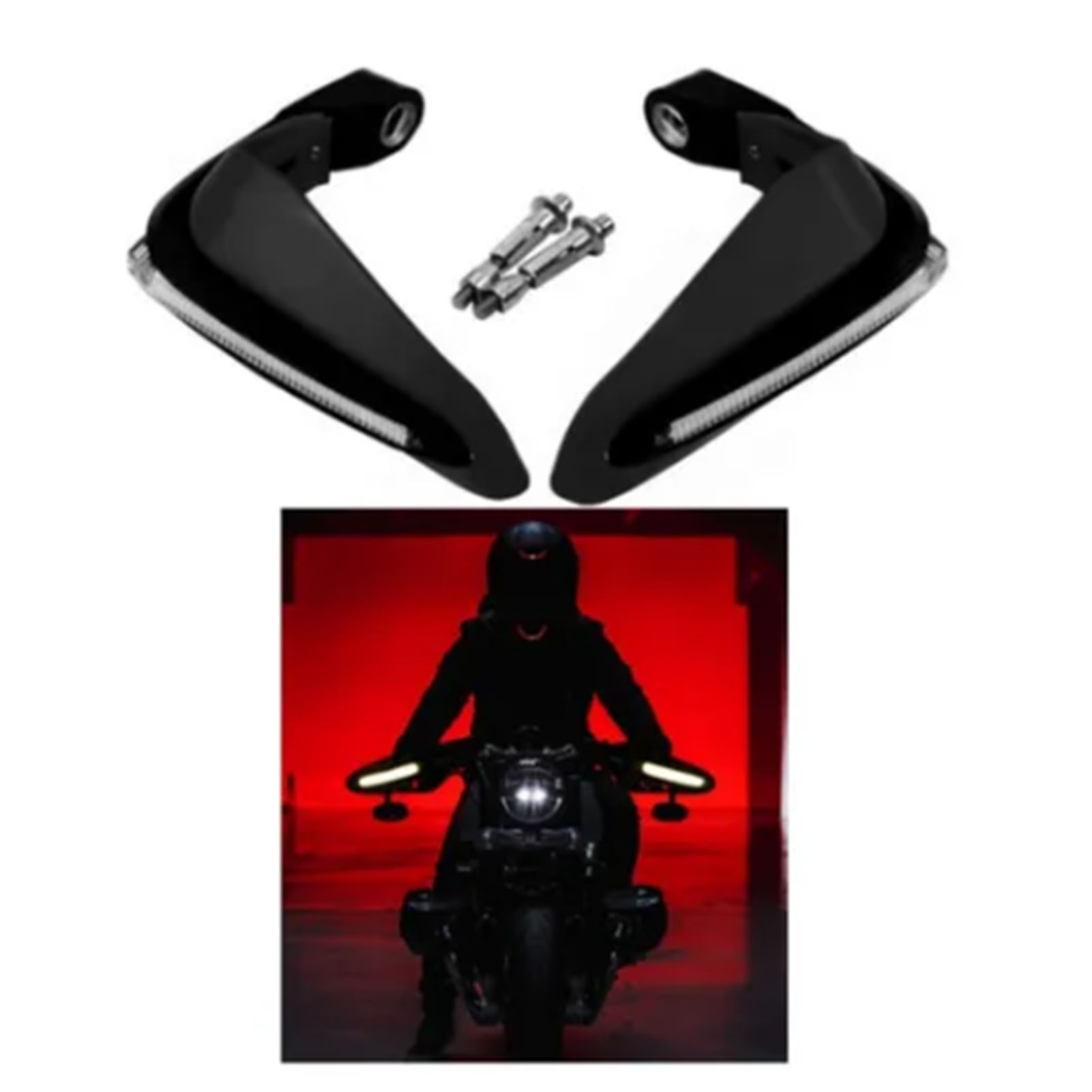 Led-motorradgriffe, Winddichte Griffschutzschilde Für Lenker Mit 1,5 Cm Durchmesser
