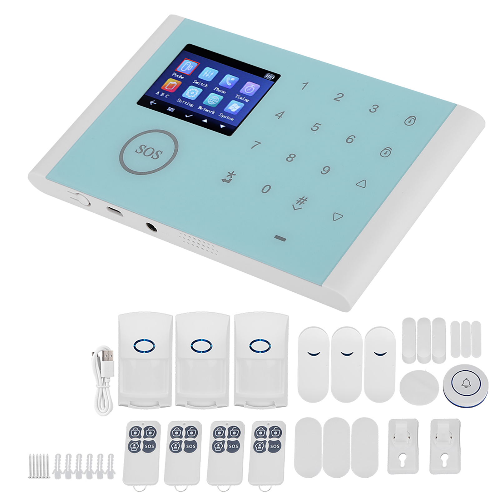 Cs118 Wlan/gs/gprs Mehrsprachiges Intelligentes Sprachalarmsystem Für Zuhause Mit Diebstahlschutz, 110–230 V Wechselstrom