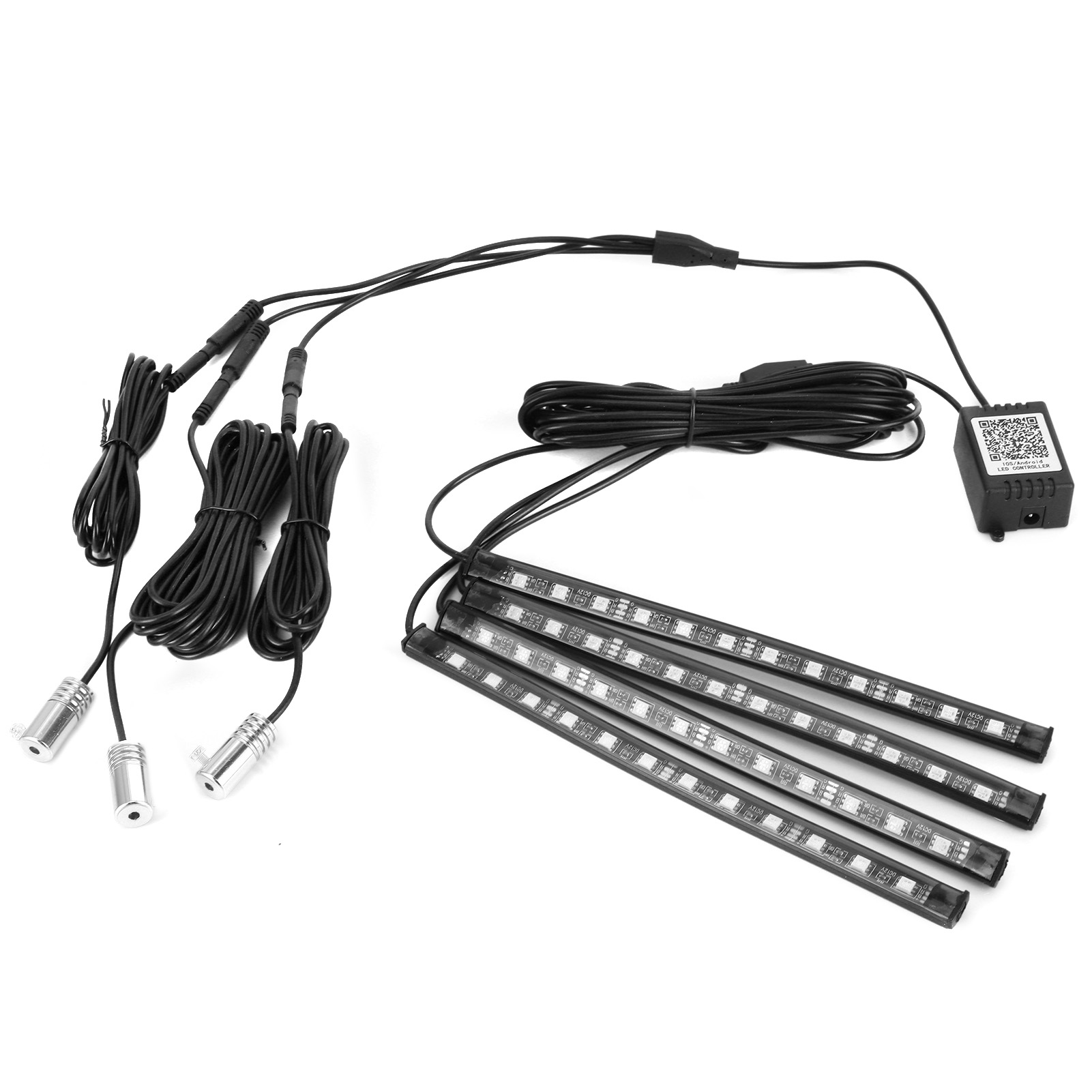 Led-ambientebeleuchtung, Kabellos, Ip65 Wasserdicht, 3er-set Mit Lichtleiste Für Den Fahrzeuginnenraum