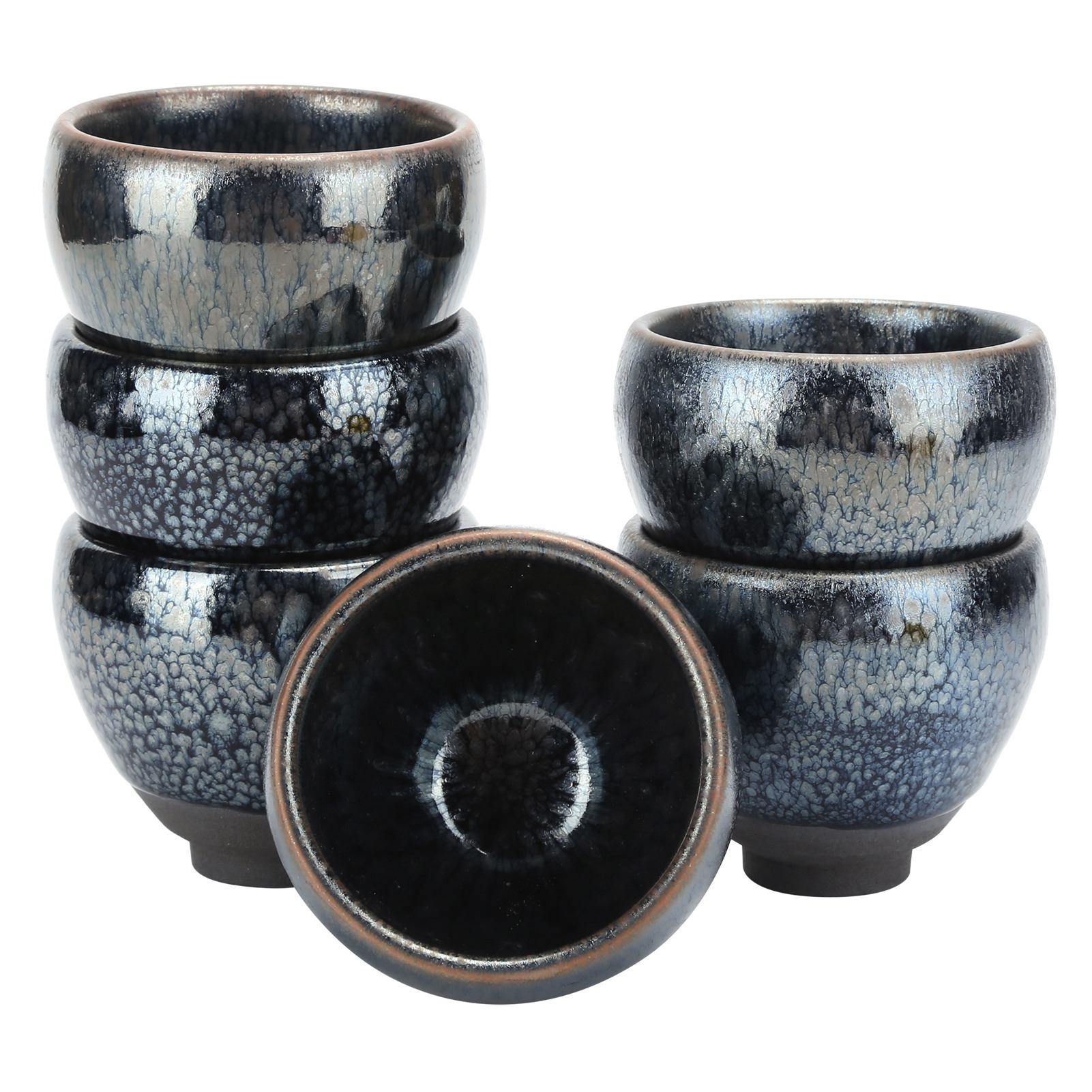 6-teiliges Set Teetassen Aus Keramik, Kung-fu-teegeschirr, Trinkgefäße, Accessoires Für Die Heimdekoration, Blumenmuster