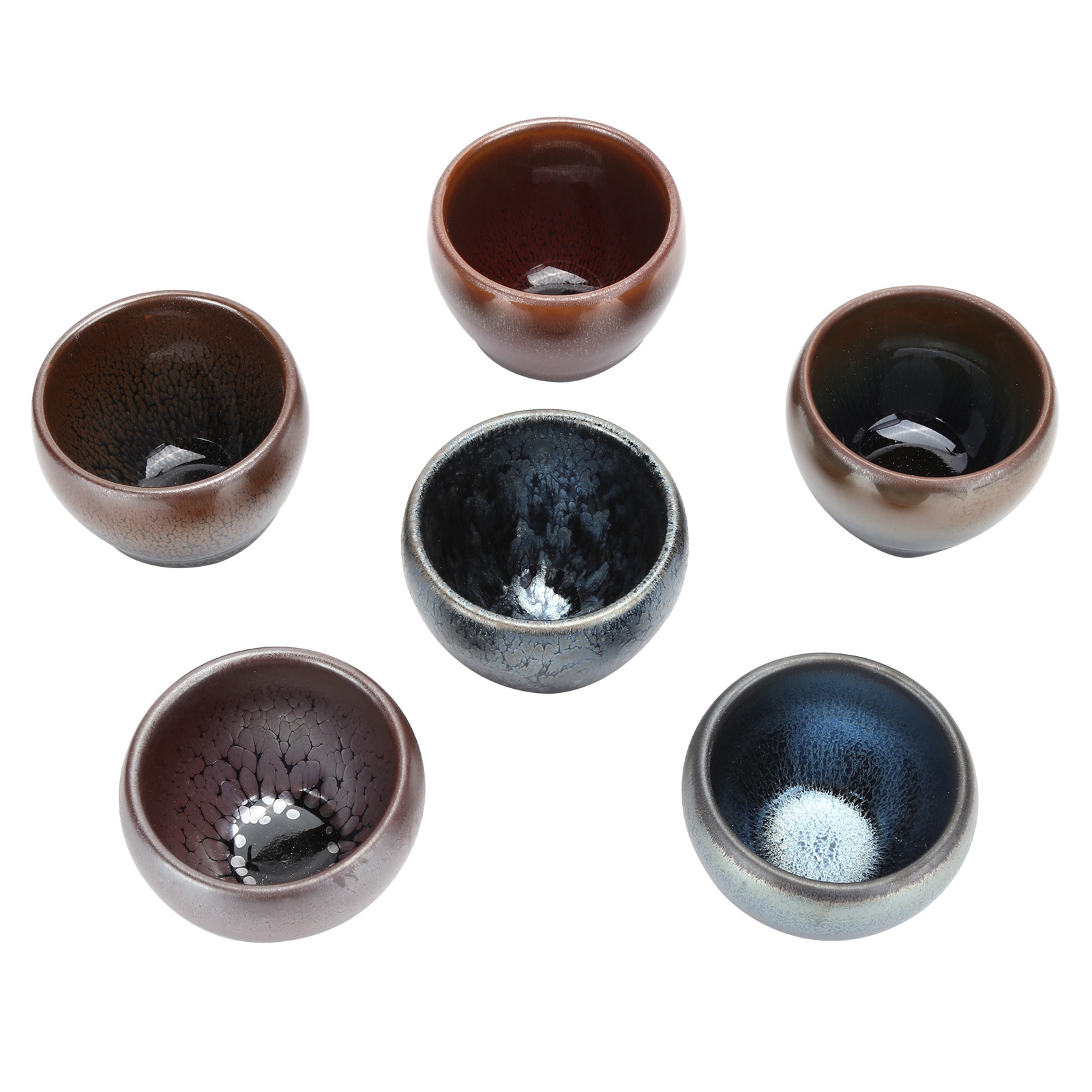 6-teiliges Set Teetassen Aus Keramik, Kung-fu-teegeschirr, Trinkgeschirr-accessoire Für Die Heimdekoration, 6 Farben
