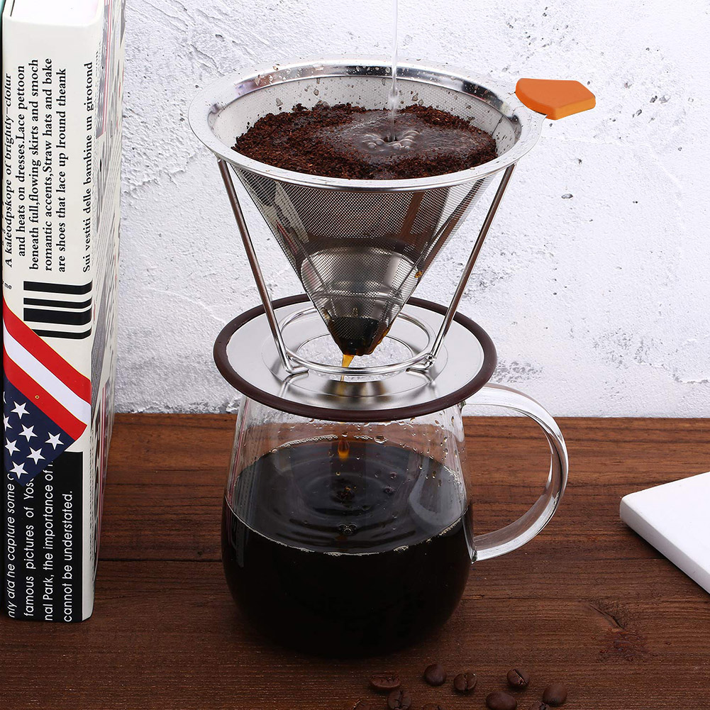 Wiederverwendbarer Kaffeefilter Aus Edelstahl Mit Sieb (125 Mm)