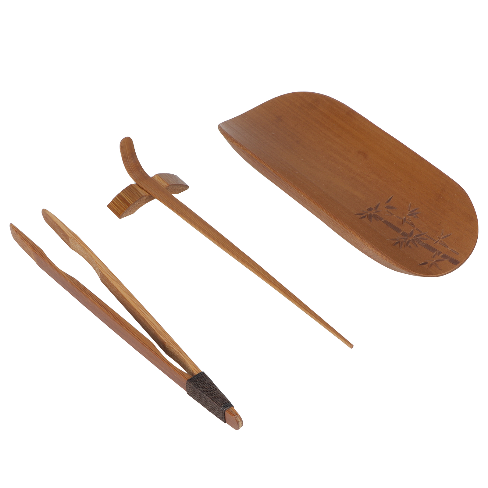 4-teiliges Teelöffel-set Aus Bambus, Handgeschnitzt, Teezubehör, Teezeremonie-werkzeuge (bambusmuster)