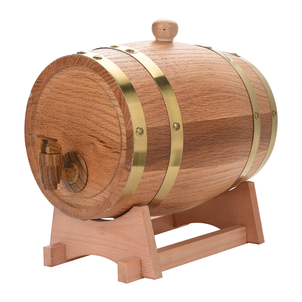 3-liter-weinfassspender Aus Eichenholz Im Vintage-stil Für Whisky, Bourbon Und Tequila