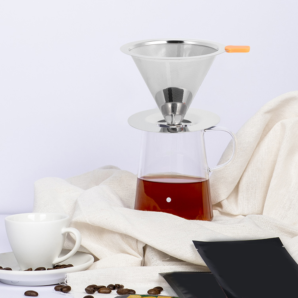 Integrierter, Papierloser, Wiederverwendbarer Kaffeefilter Aus Edelstahl 304 Mit Griff
