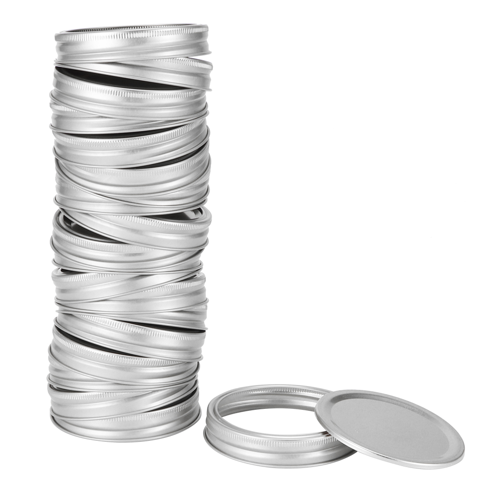 Edelstahl-splittype Mini-glasbehälterdeckel Zur Aufbewahrung Von Gewürzen Und Honig (20 Stück 86 Mm Silberner Rundring + Deckelplatte)