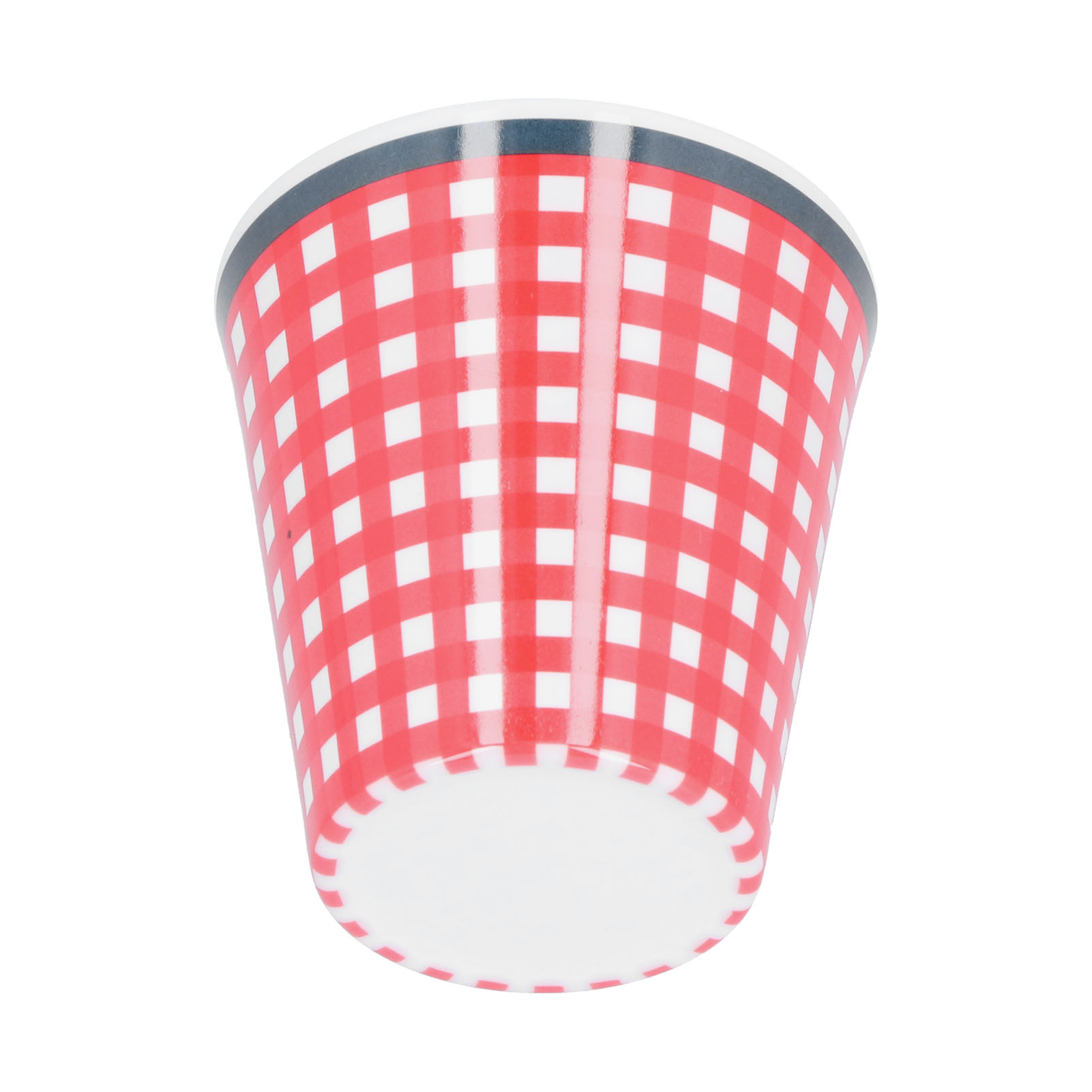 260 Ml Wasserbecher Aus Kunstporzellan, Kaffeebecher, Milchbecher, Trinkbecher Für Restaurant Und Schule, Rotes Gitter