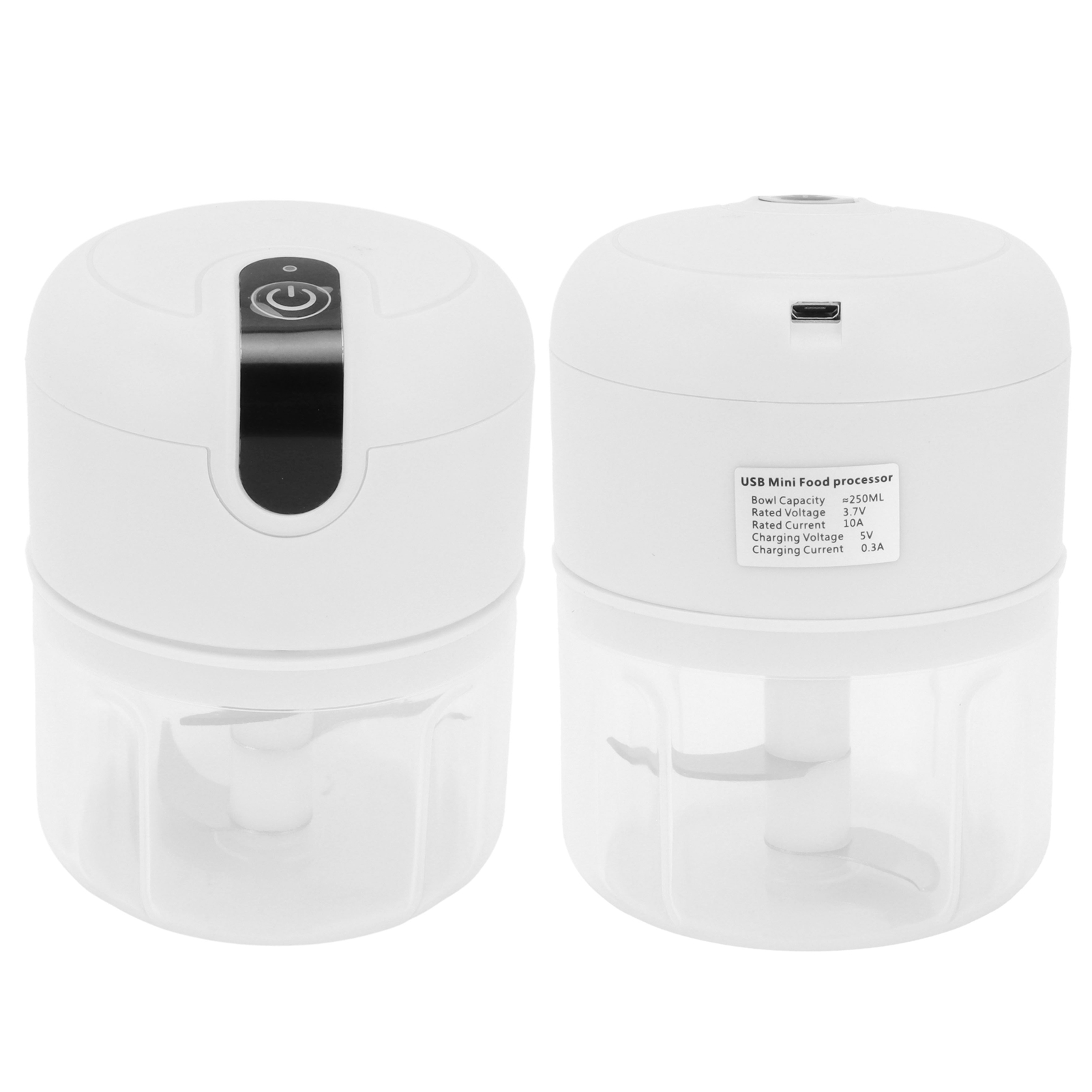 Knoblauchschneider, 250 Ml Kunststoffbecher, Usb-aufladbar, 1300 Mah Edelstahlklinge, Mini-knoblauchschneider Mit Sicherheitsdeckel Für Nüsse, Ingwer, Knoblauch, Zwiebeln Und Gemüse
