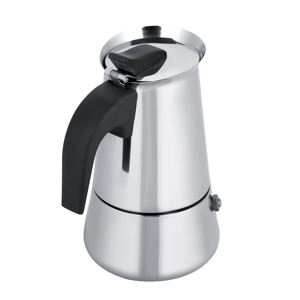 Tragbare Edelstahl-kaffeekanne, Moka-espressomaschine, Mokkakanne (200 Ml)
