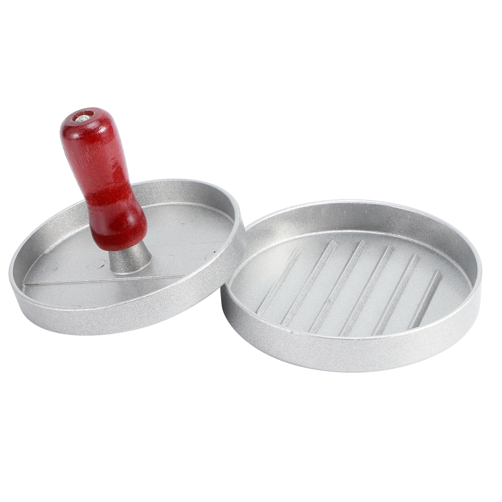 Hamburgerpresse Aus Aluminiumlegierung Mit Antihaftbeschichtung, Fleischpastetenform Und Holzgriff, Küchenzubehör