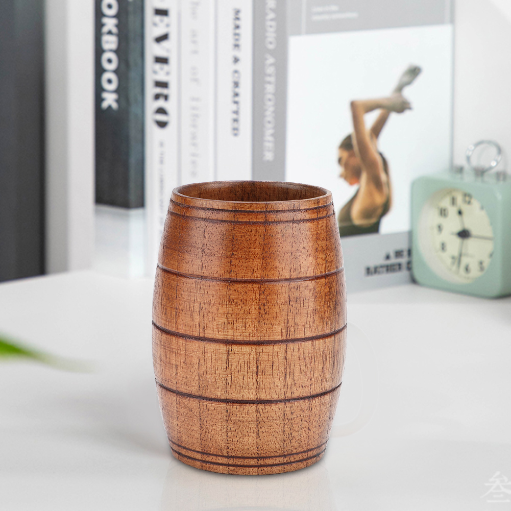 Klassischer, Natürlicher Holzbecher Für Den Haushalt – Geeignet Für Wasser, Bier, Kaffee, Milch Und Tee