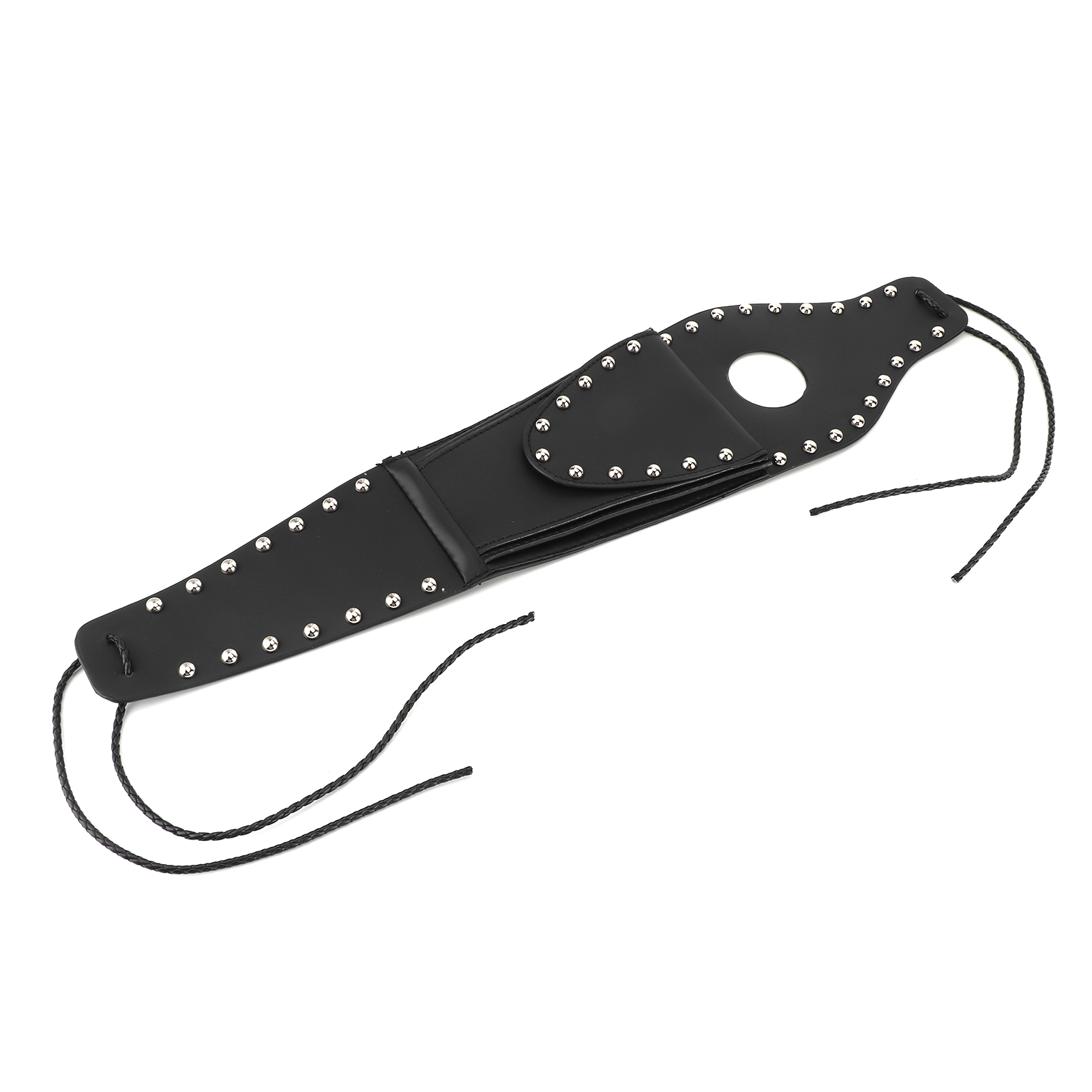 Motorrad-tankdeckel-abdeckung Mit Tasche, Pu-leder, Passend Für Xl 883 1200 48, Silberne Nietenkante