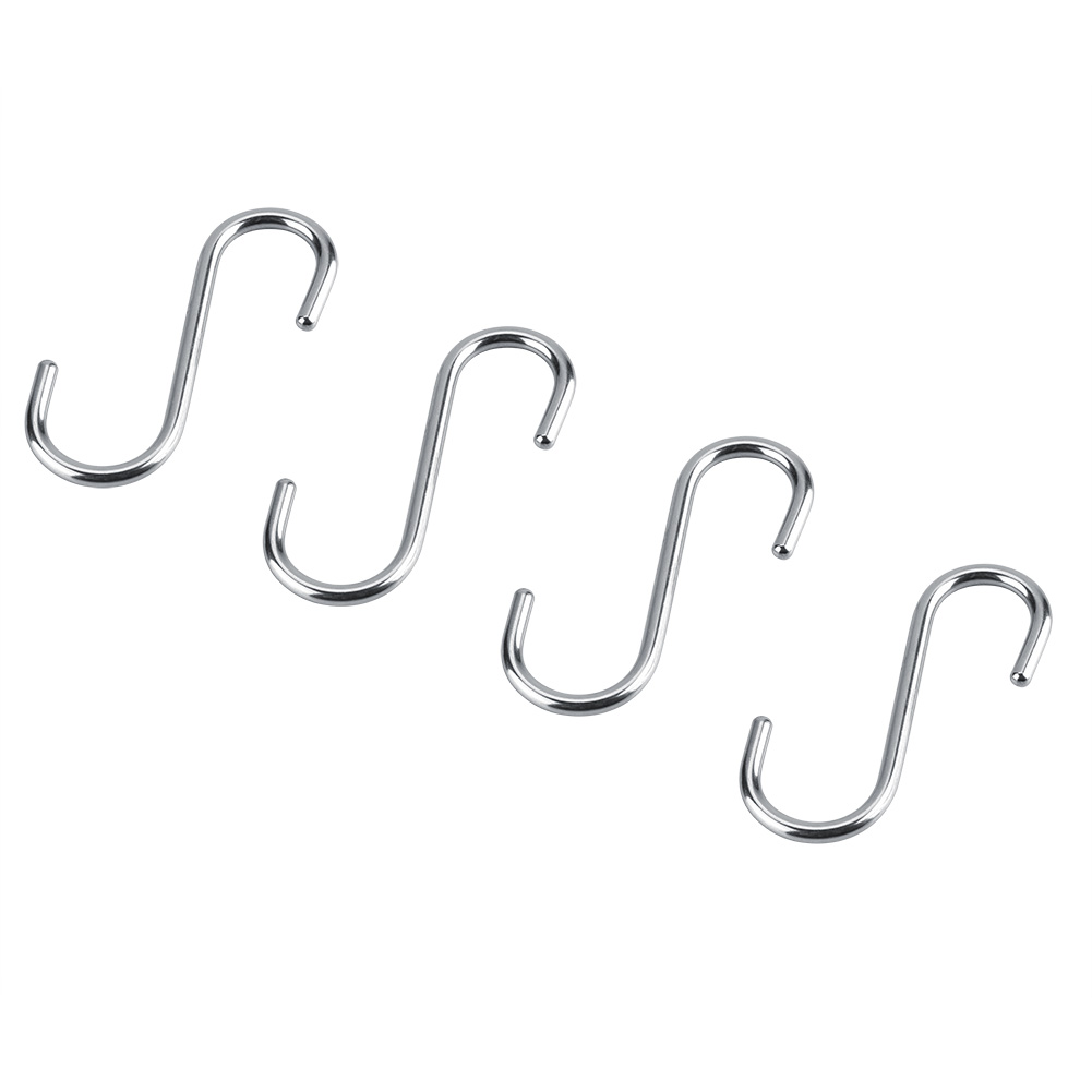 4 Stück Robuste S-förmige Edelstahlhaken Für Bad, Küche, Kleidung Und Hüte