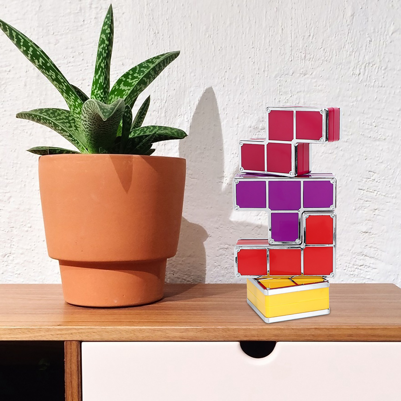 Diy-puzzle-stapelbare Led-tischleuchte, Nachttischlampe, Blockbauspiel, Dekoration, 100–240 V