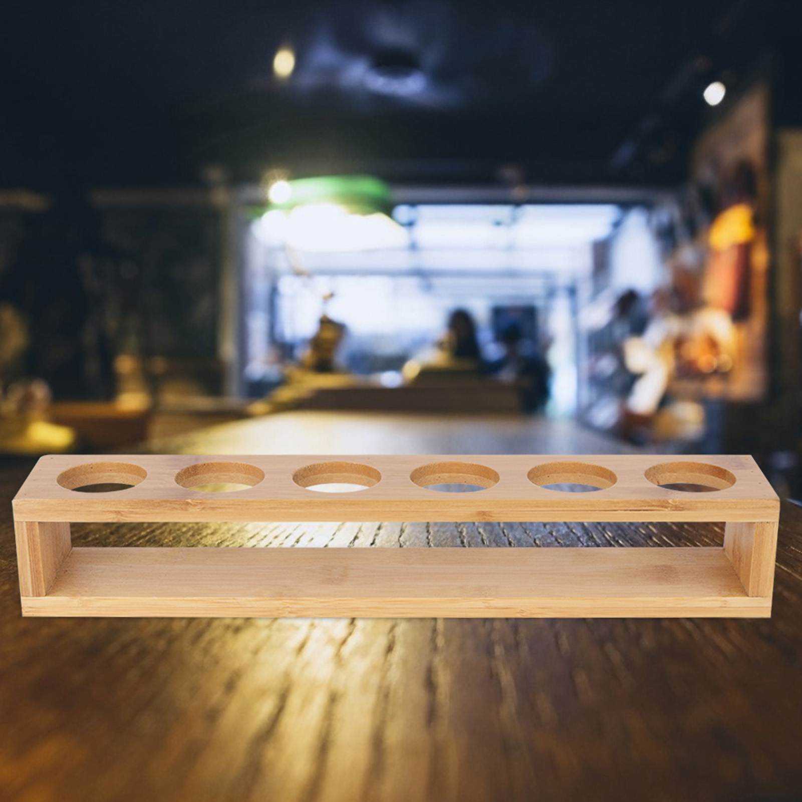 Tischregal Aus Holz, Einreihig, 6 Flaschen, Weingläser, Gläserhalter, Ausstellungsregal, Organizer, 6 Löcher