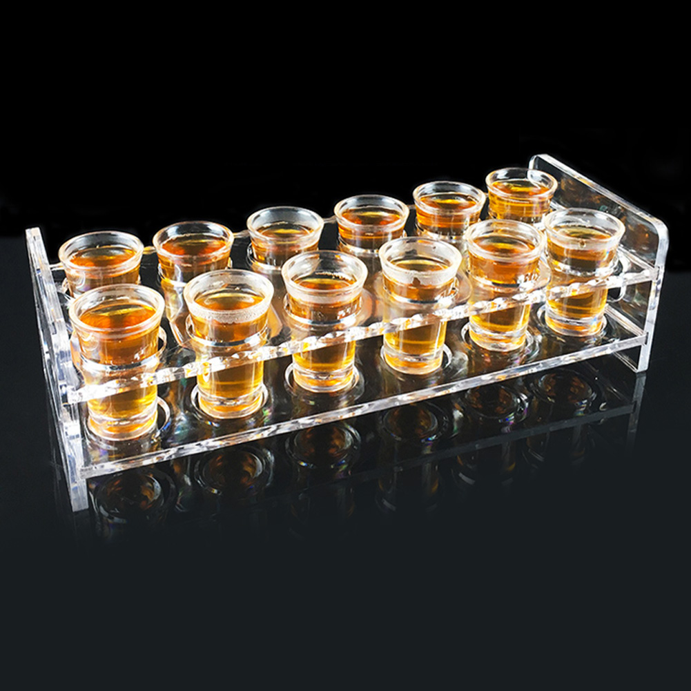 Tischregal Mit 2 Reihen Für 12 Flaschen, Weingläser Und Gläser, 2 Reihen X 6 Löcher