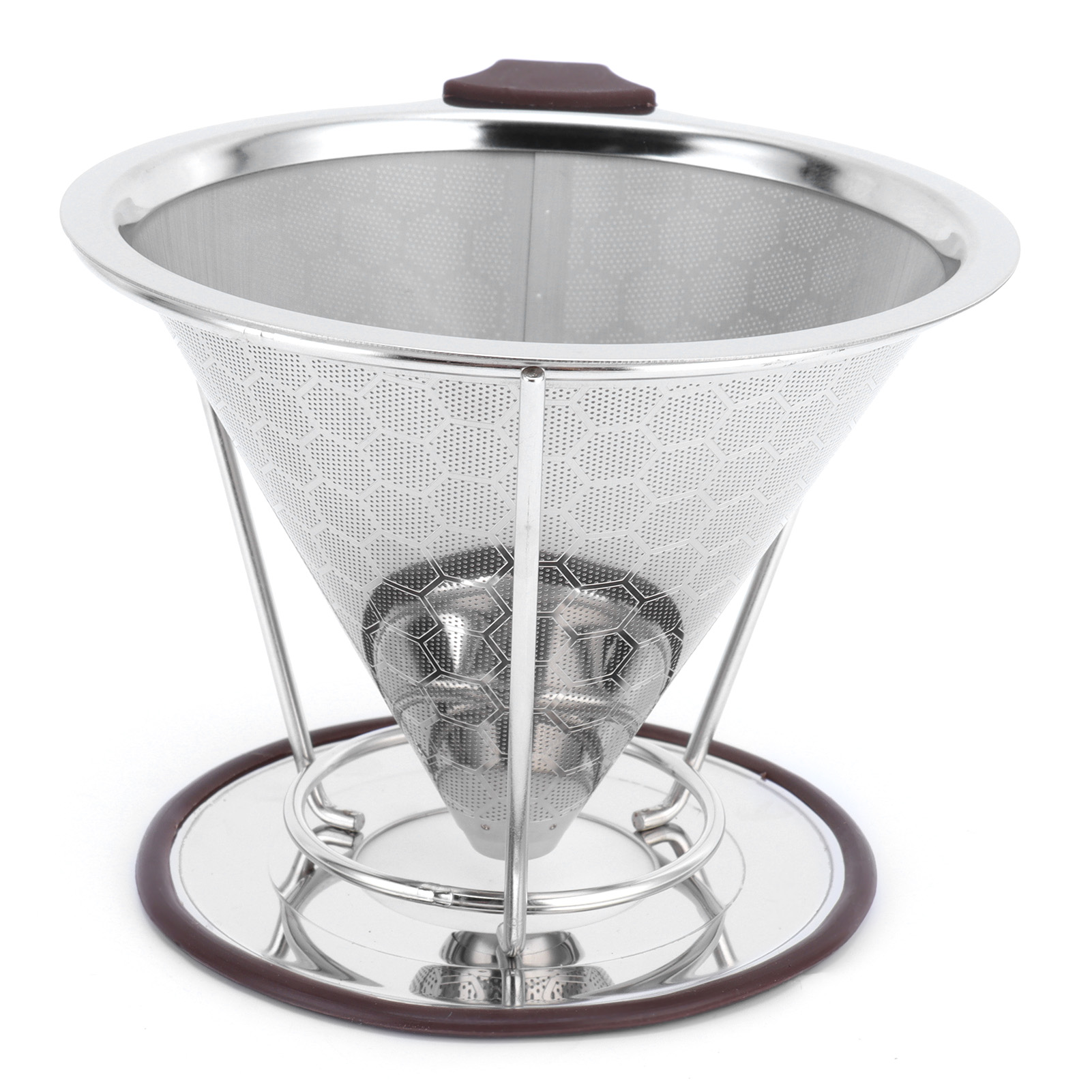 Edelstahlfilter Mit Halter, Kaffeefilter-siebtrichter, Küchenhelfer Für 1-6 Tassen