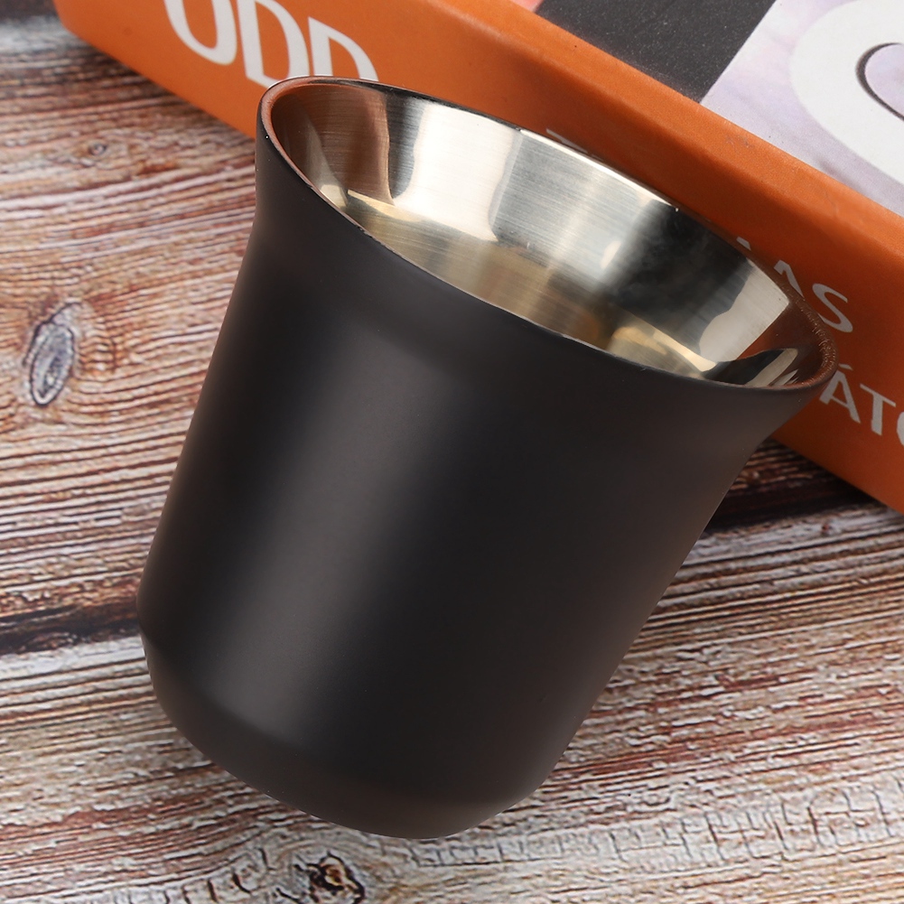 Doppelwandiger, Wärmeisolierter Kaffeebecher Aus Edelstahl 304 Für Zuhause, Café, Matt Schwarz