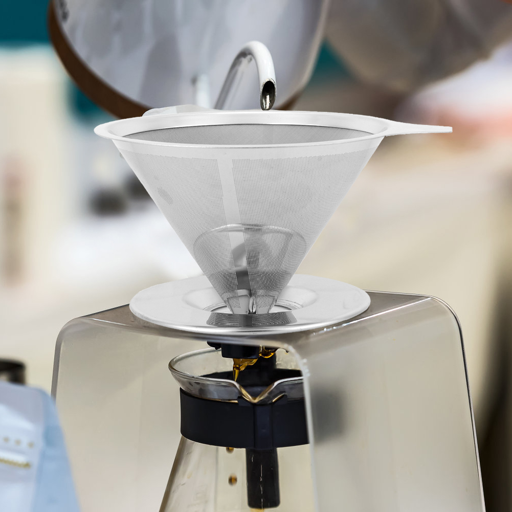 Haushalts-kaffeefilter Aus Edelstahl, Wiederverwendbarer Trichterfilter, Tropffilterbecher