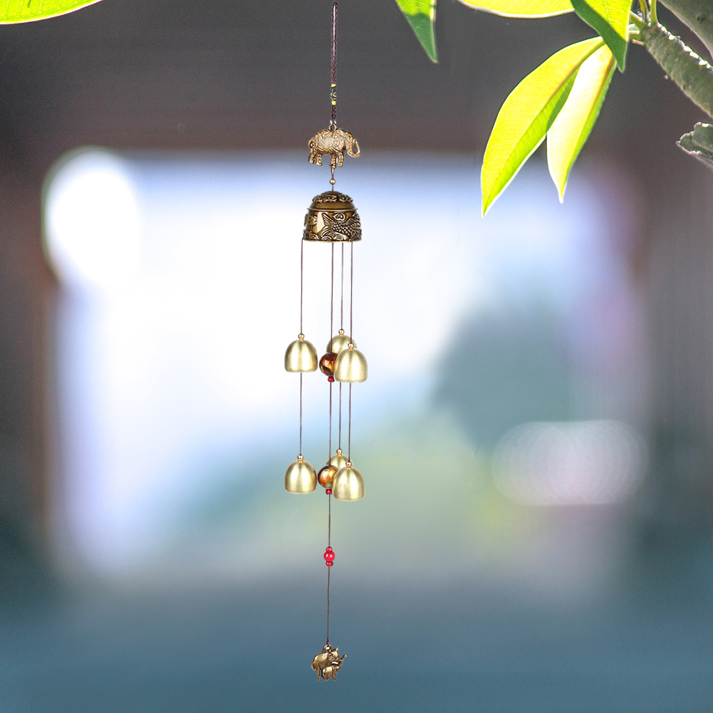 Hängendes Ornament, Glücksbringer, Feng Shui, Farbglocken, Windspiel, China, Heimdekoration, Elefant()