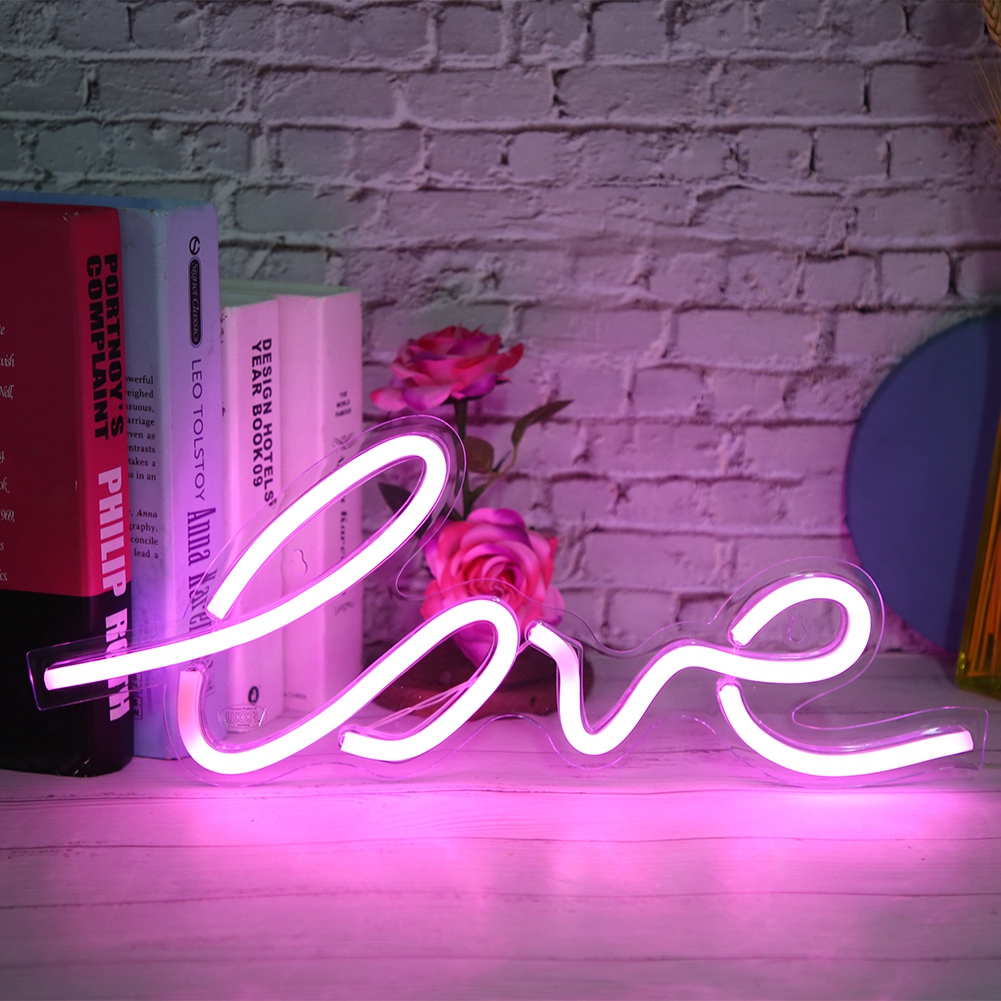 Transparente, Herzförmige Neon-led-leuchtplatte Mit Usb-anschluss Für Die Raumdekoration